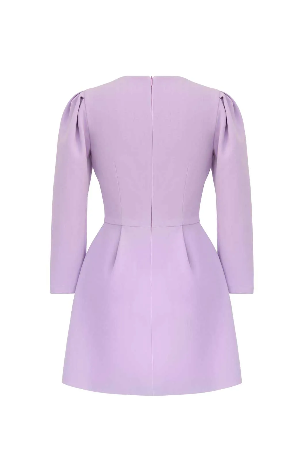 Pleated Long Sleeve Mini Dress