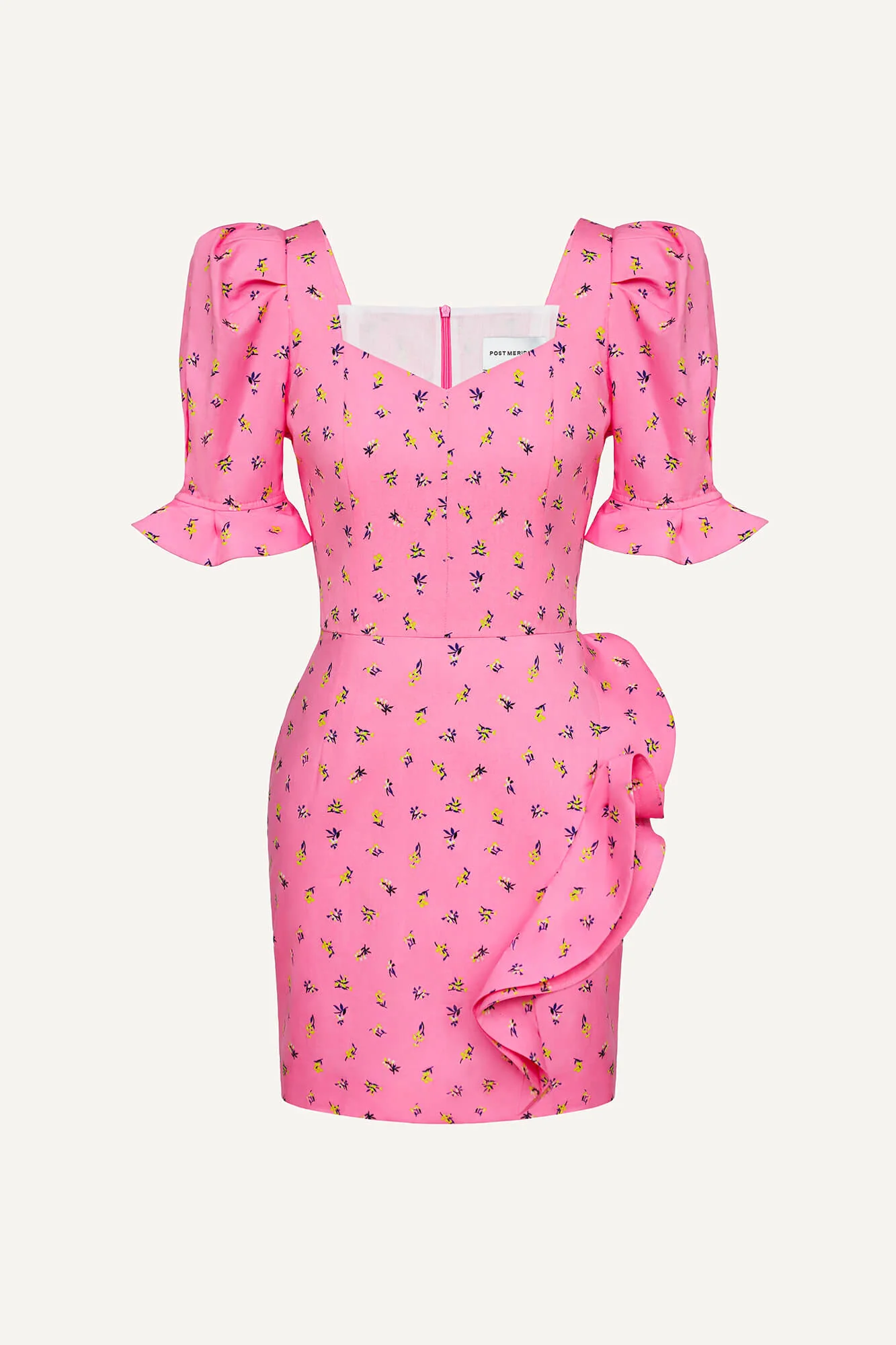 Cotton Flounce Short Sleeve Mini Dress