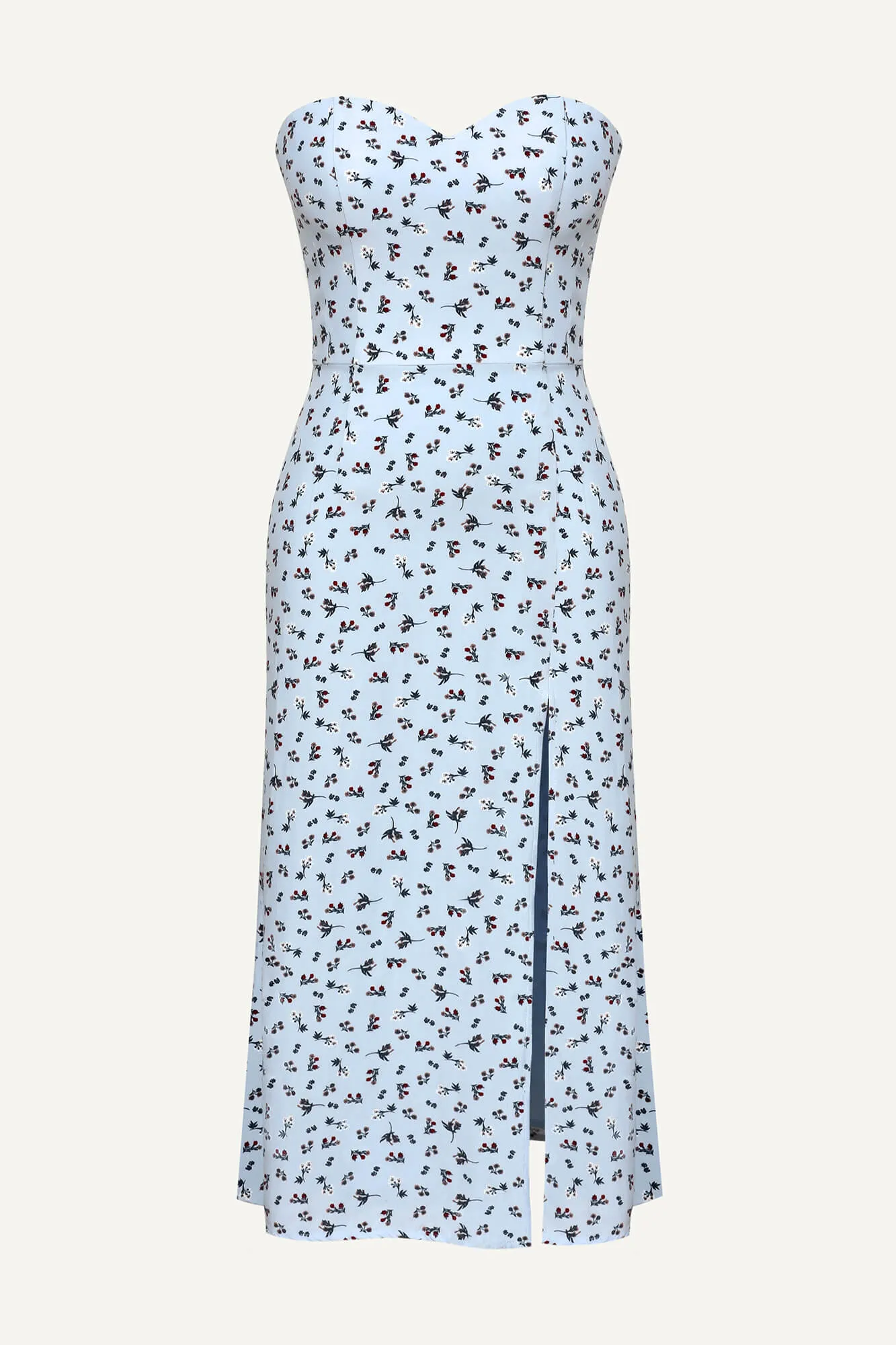 Viscose Slit Corset Midi Dress