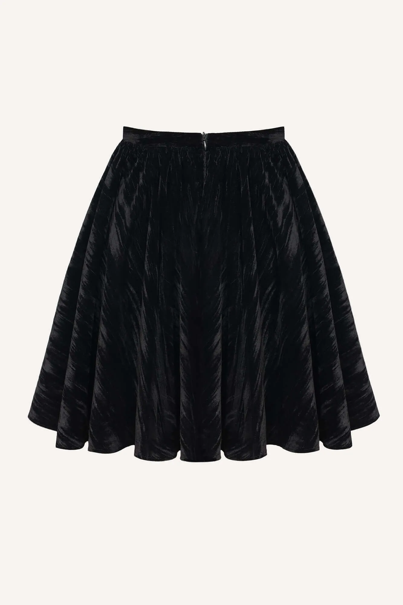 Velvet Gathered Mini Skirt