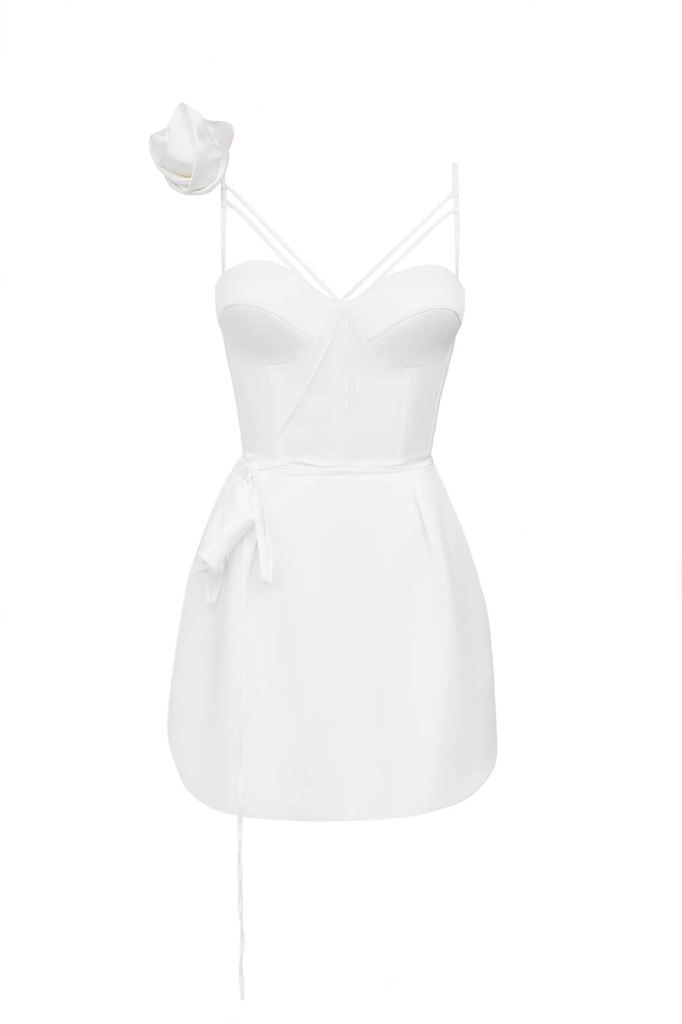 Rose Detail Corset Bell Mini Dress