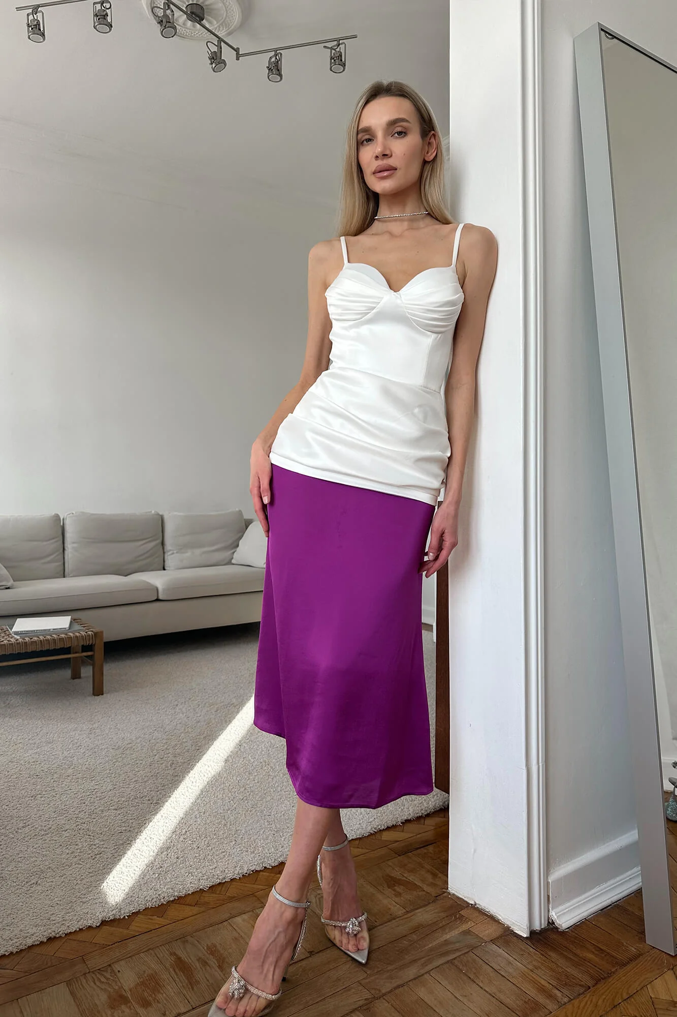 Frill Cups Satin Top