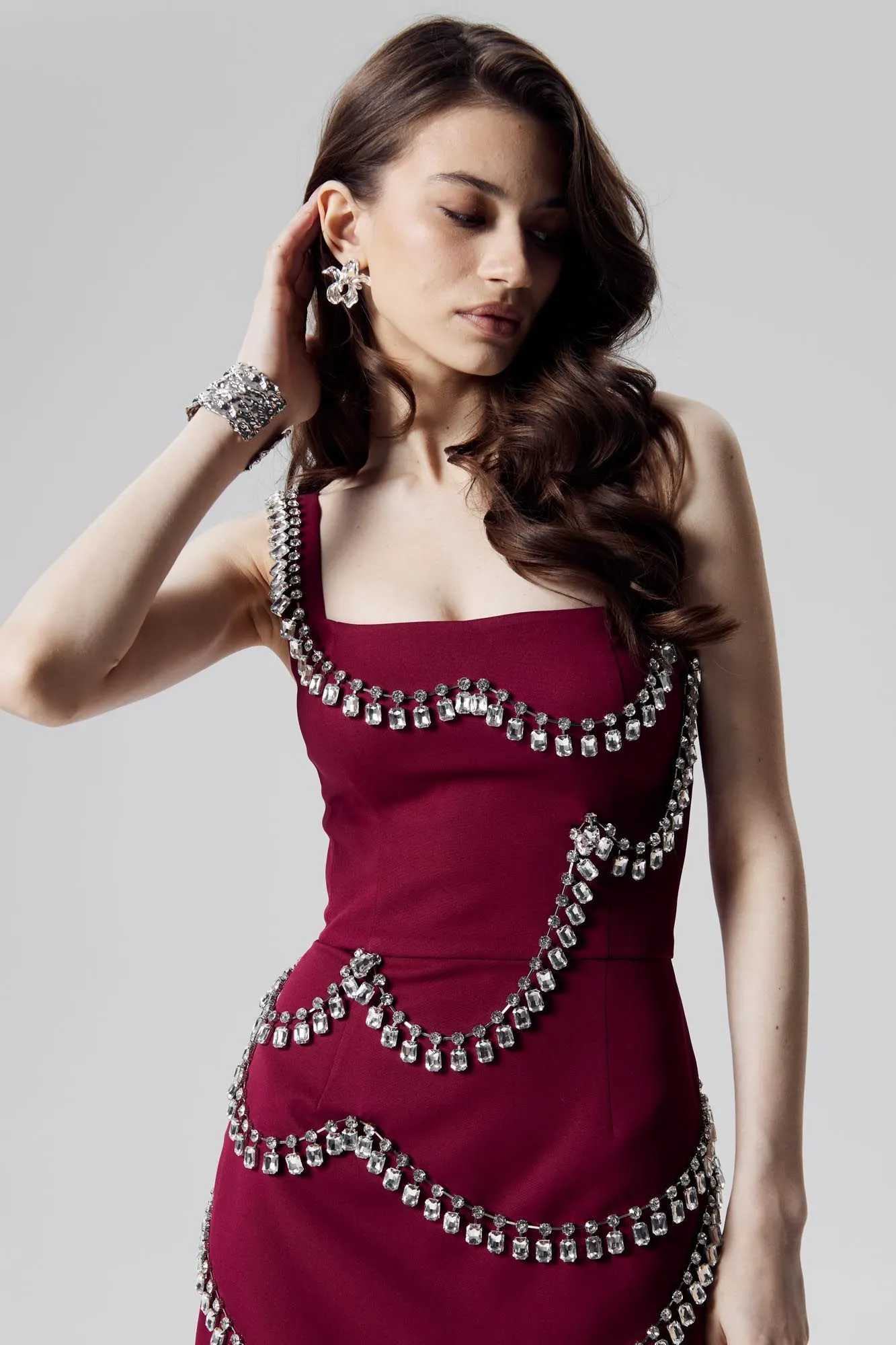 Gem Embellished Jumpsuit Dress