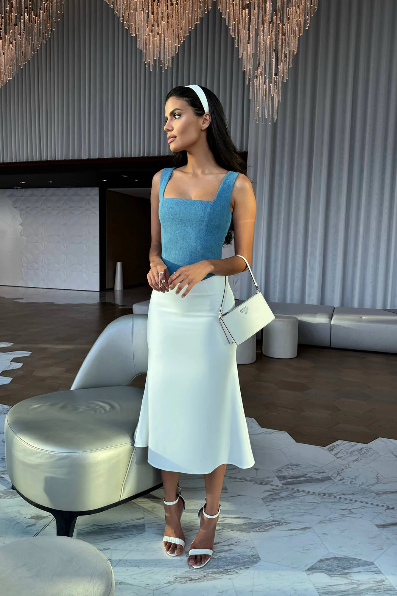 Square Neck Top with removable rose