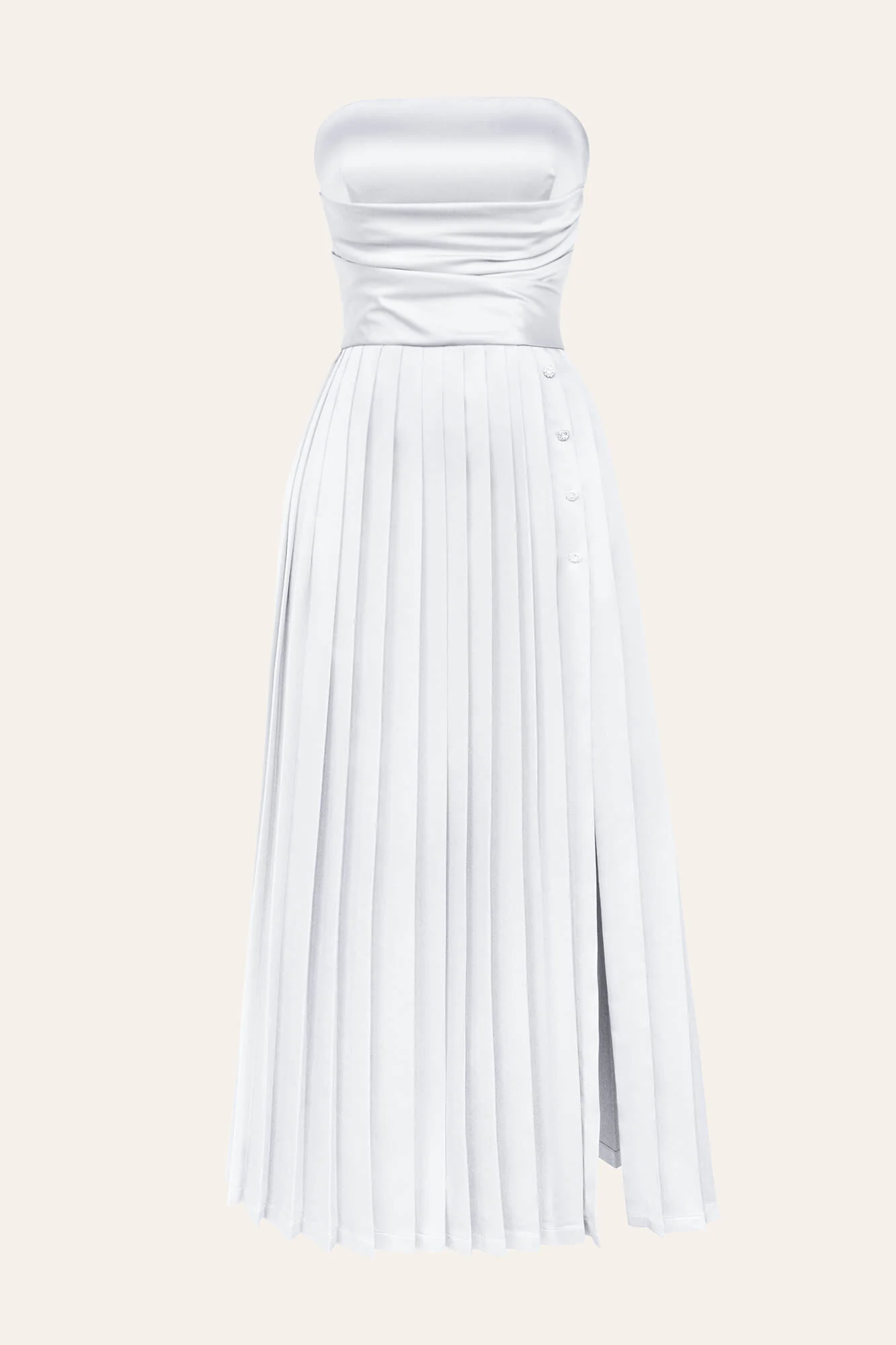 Corset Pleated Midi Dress