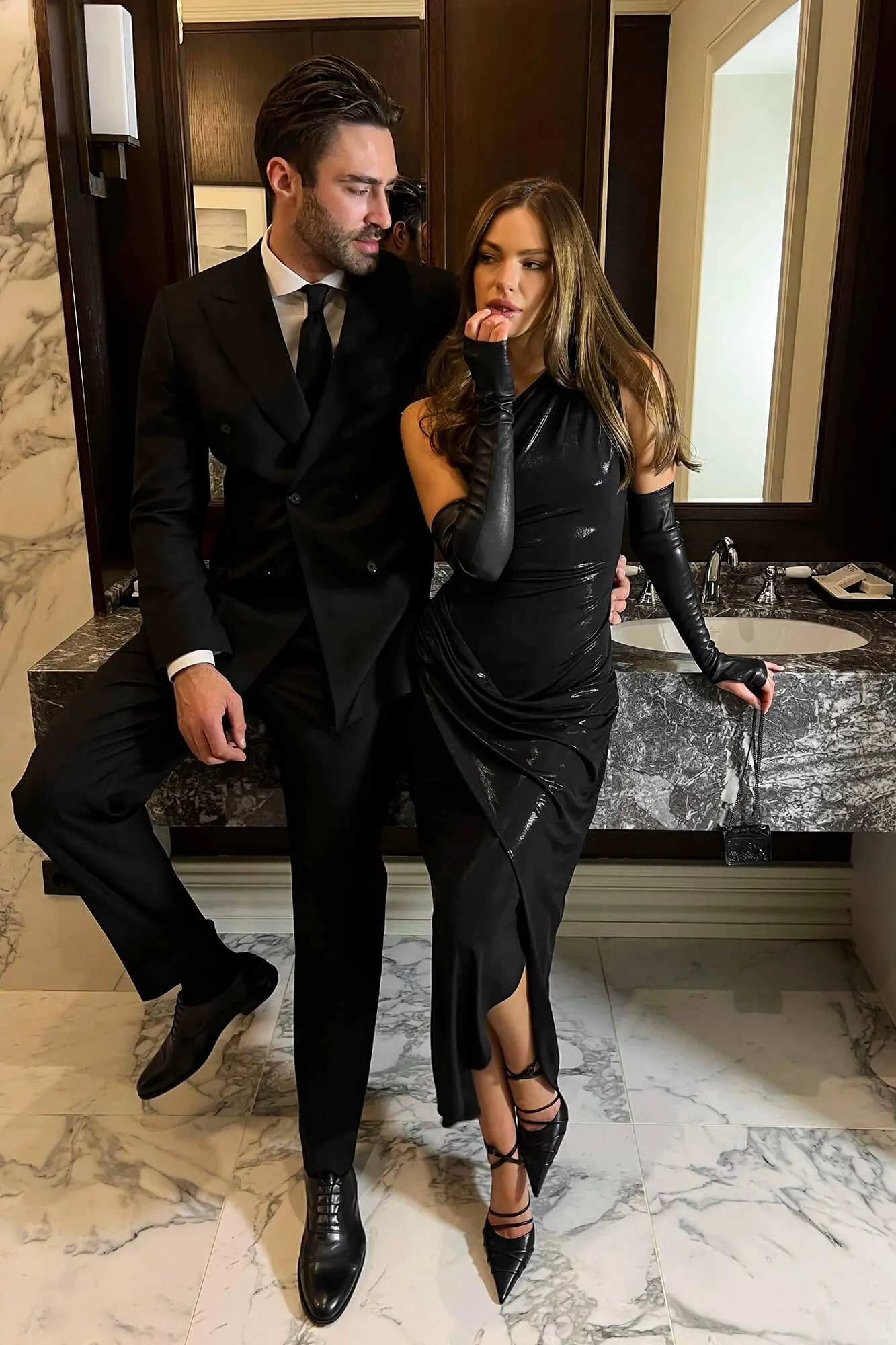 Jersey Midi Dress With Train