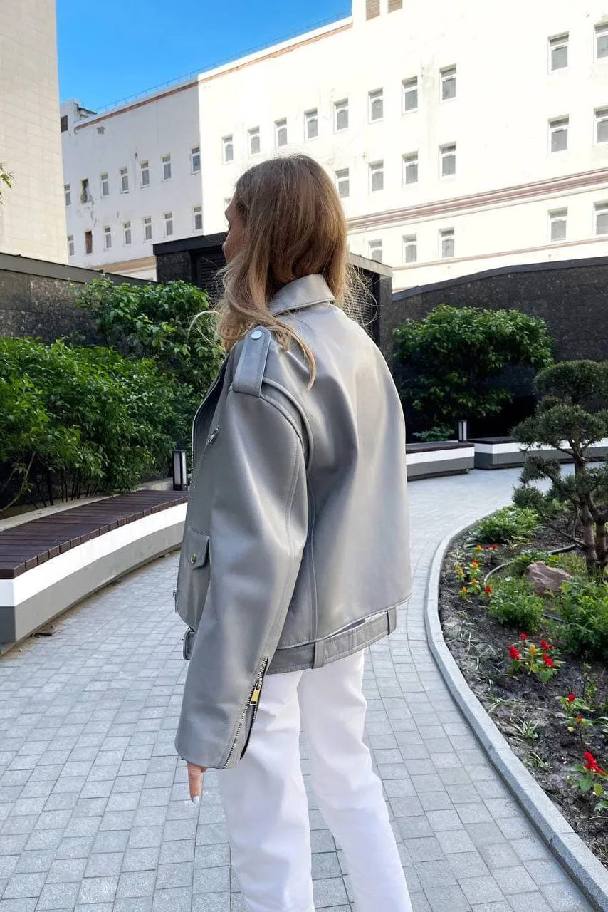 Oversized Leather Lacket