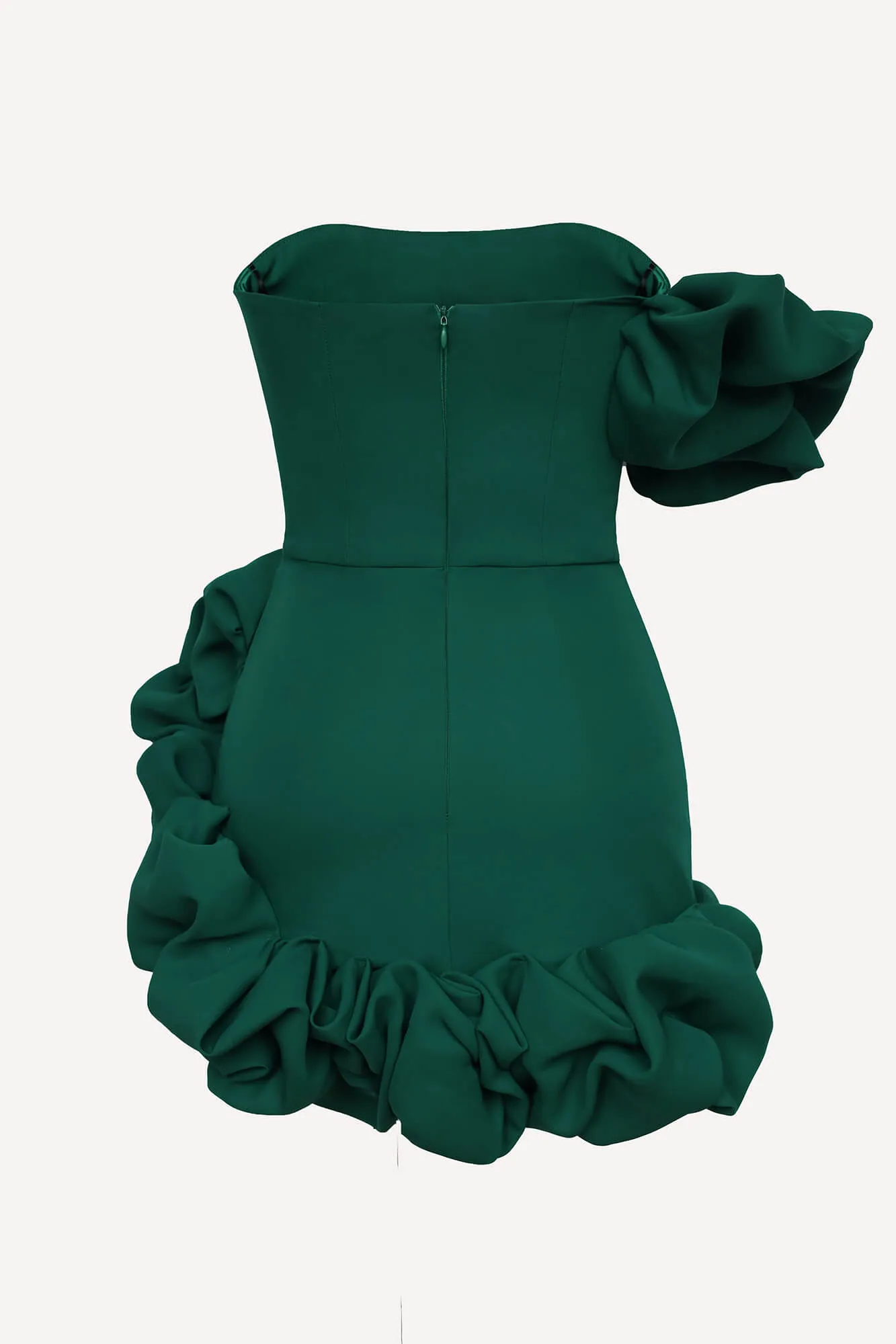 Flounced Bottom One Shoulder Bustier Dress