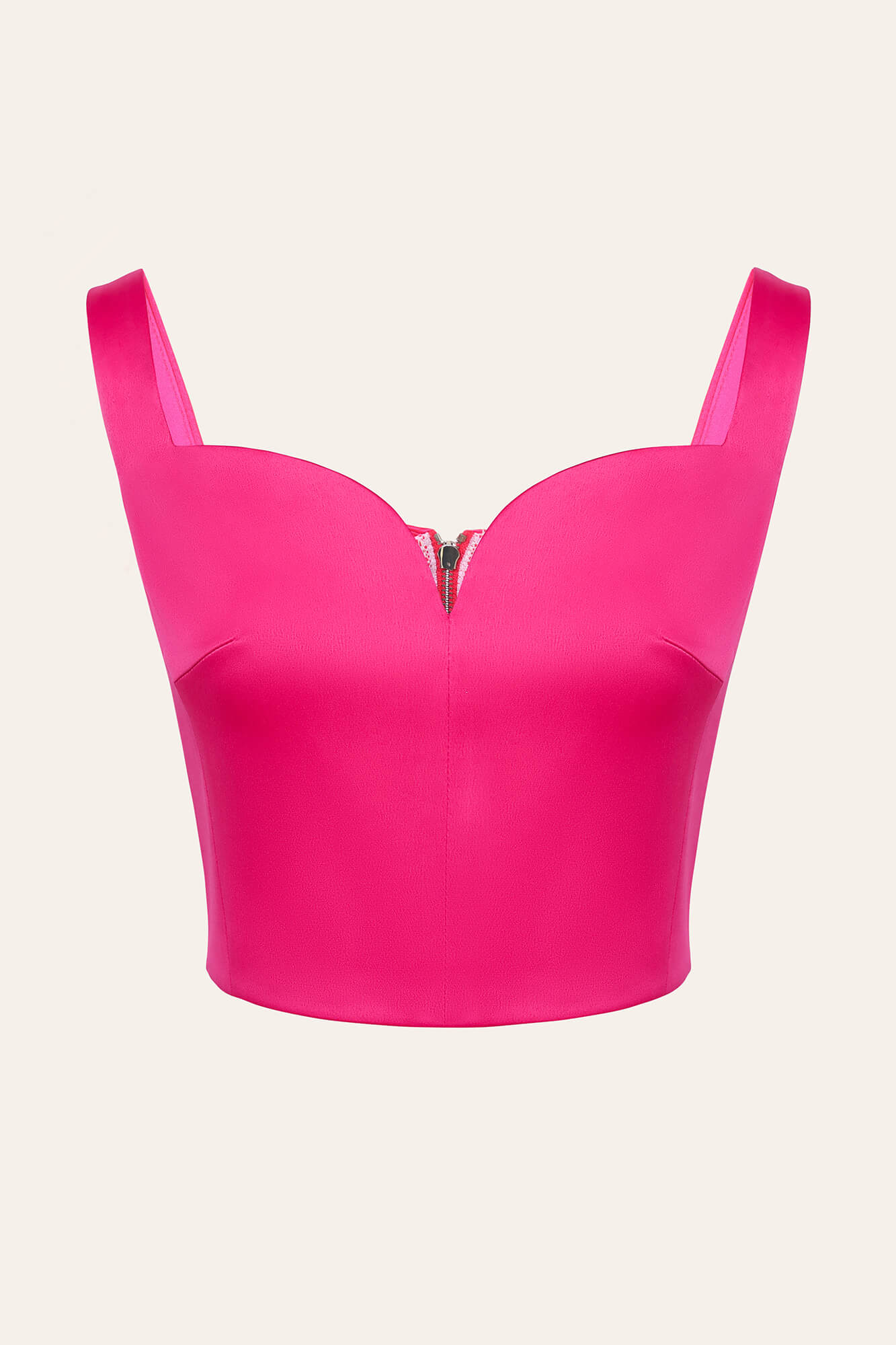 Sweetheart Neck Wide Strap Crop Top
