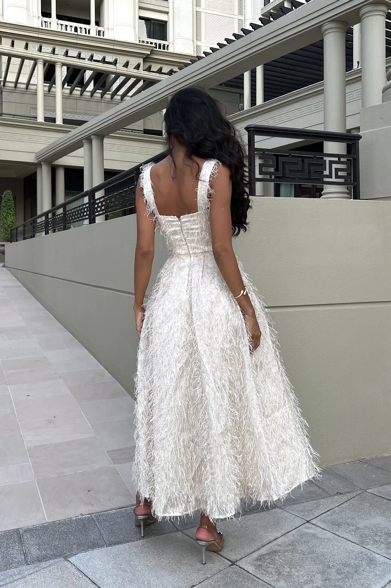 Pleated Corset Midi Dress