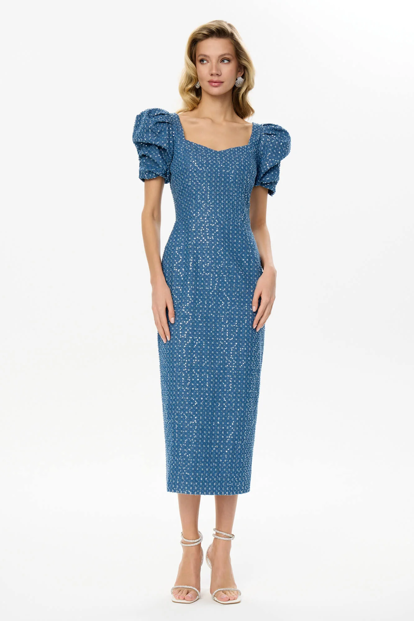 Sweetheart Denim Midi Dress