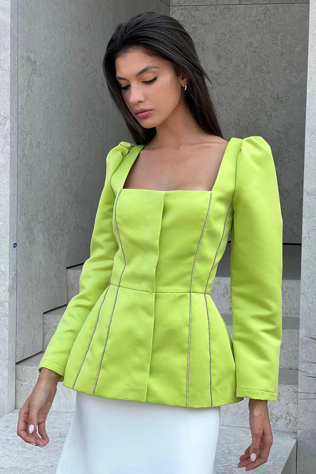 Satin Decorated Top