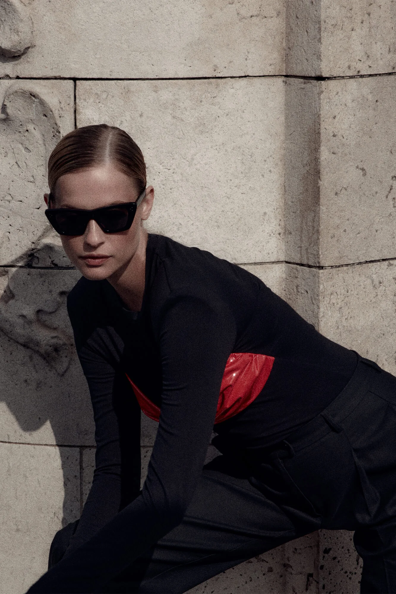 Leather Insert Trim Bodysuit