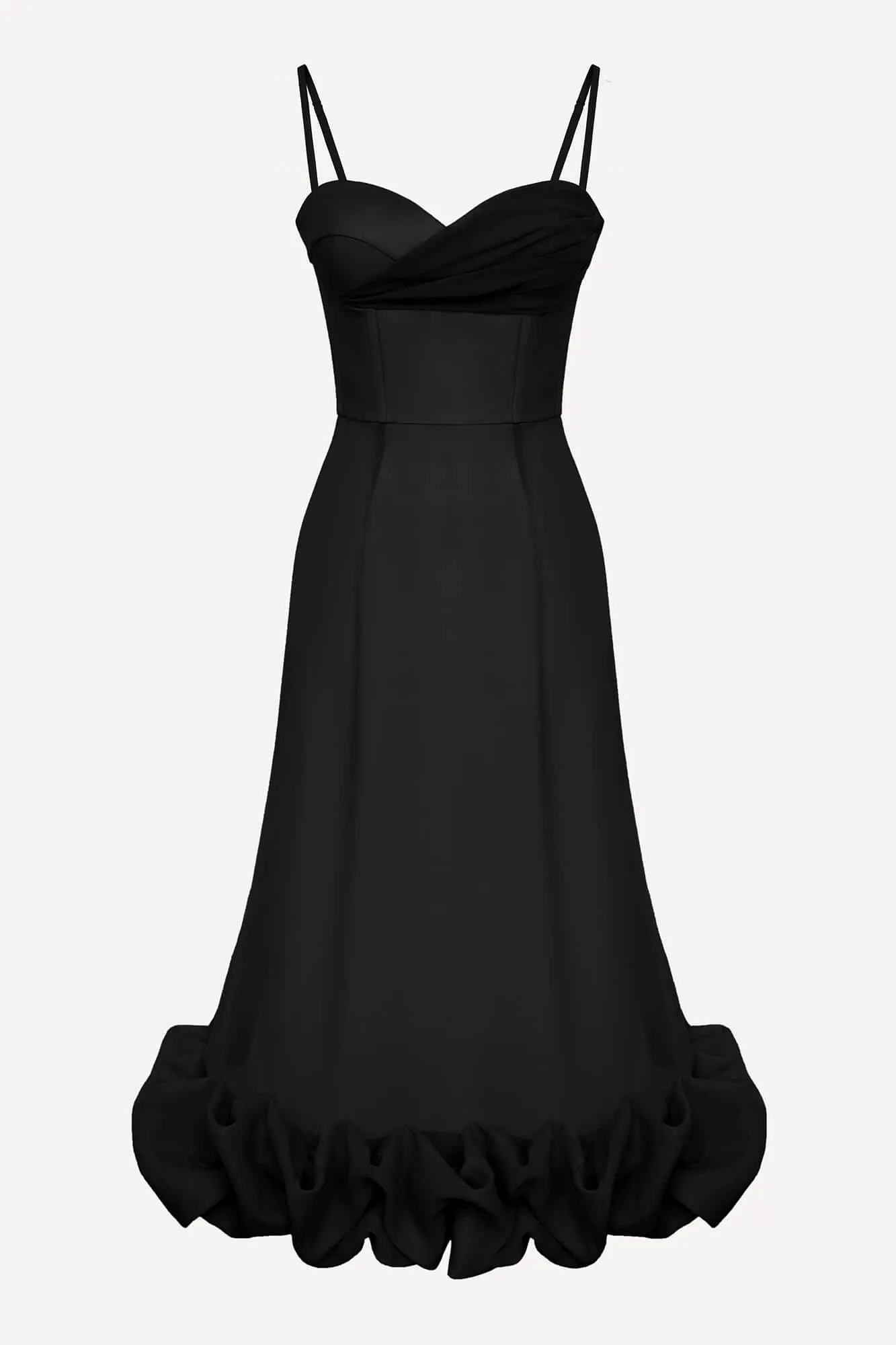 Draped Bodice Bottom Flounced Bustier Dress