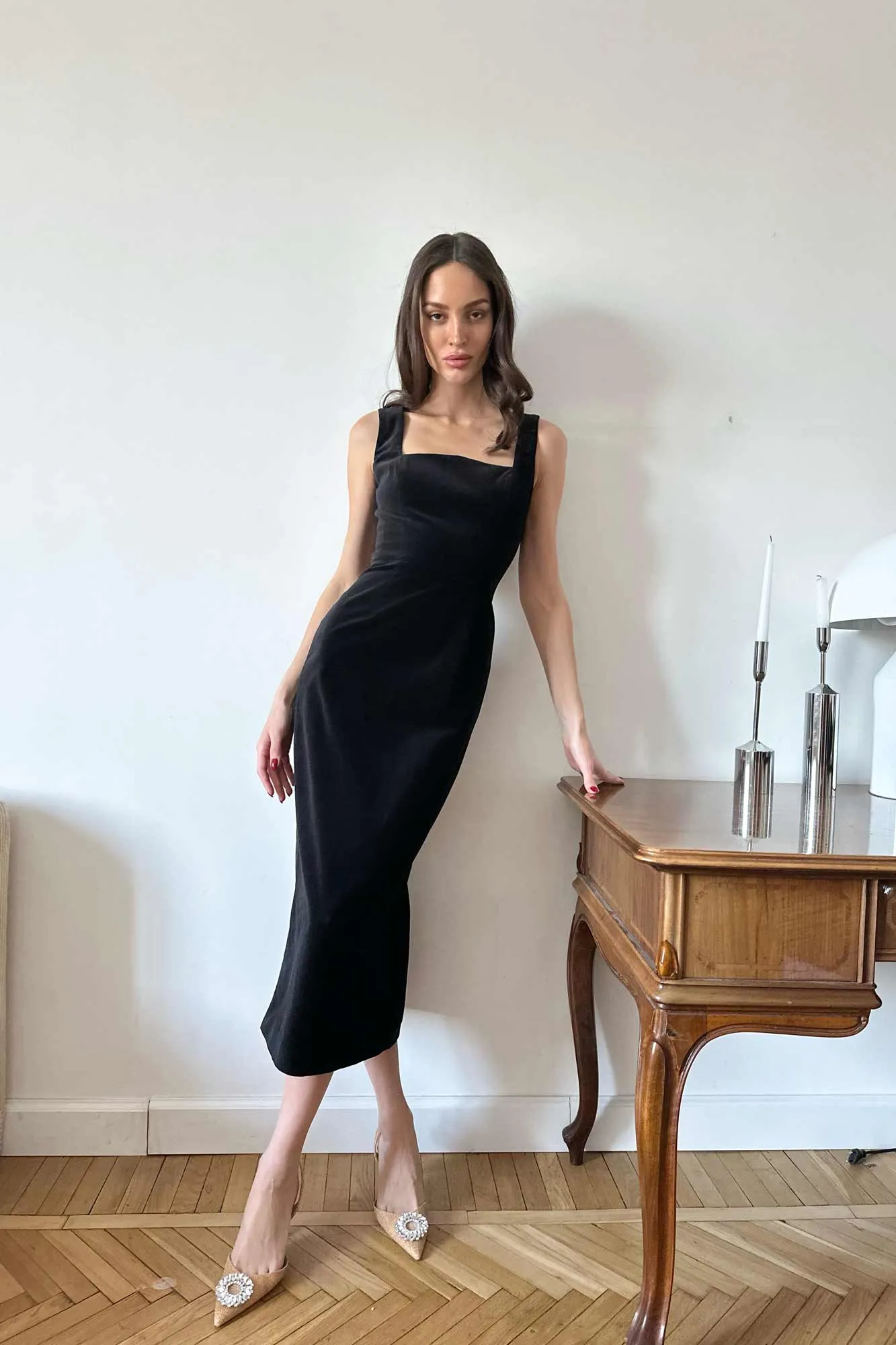 Square Neck Midi Dress