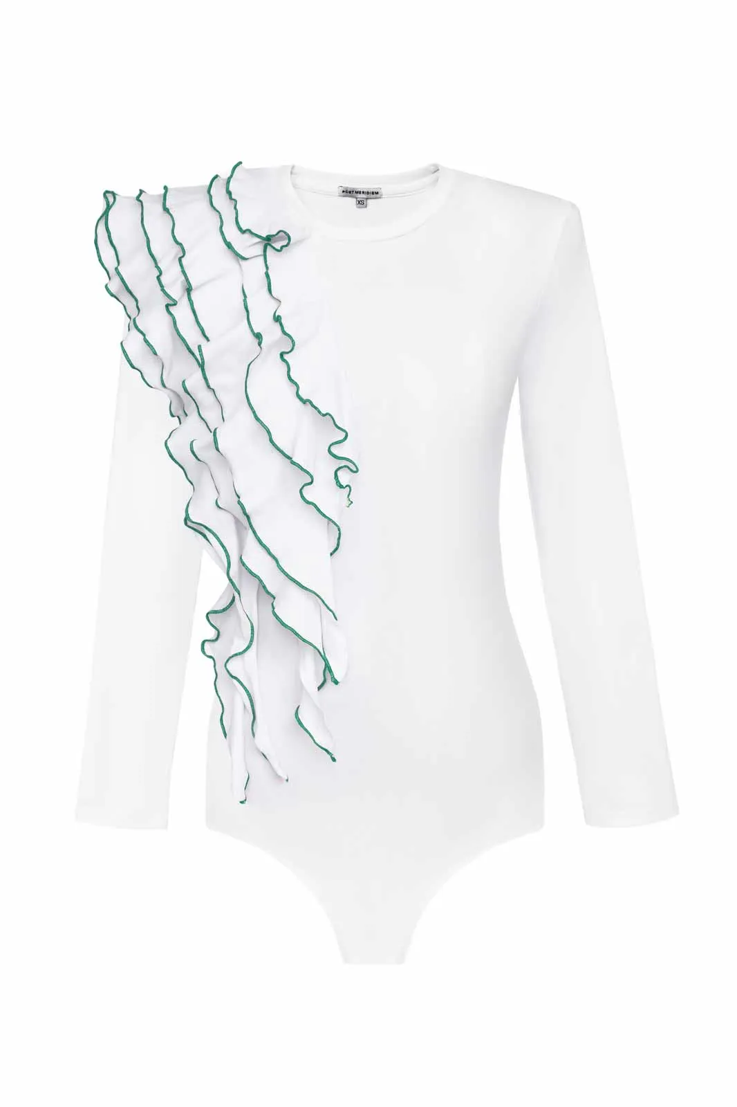 Knitted Green Ruffled Bodysuit