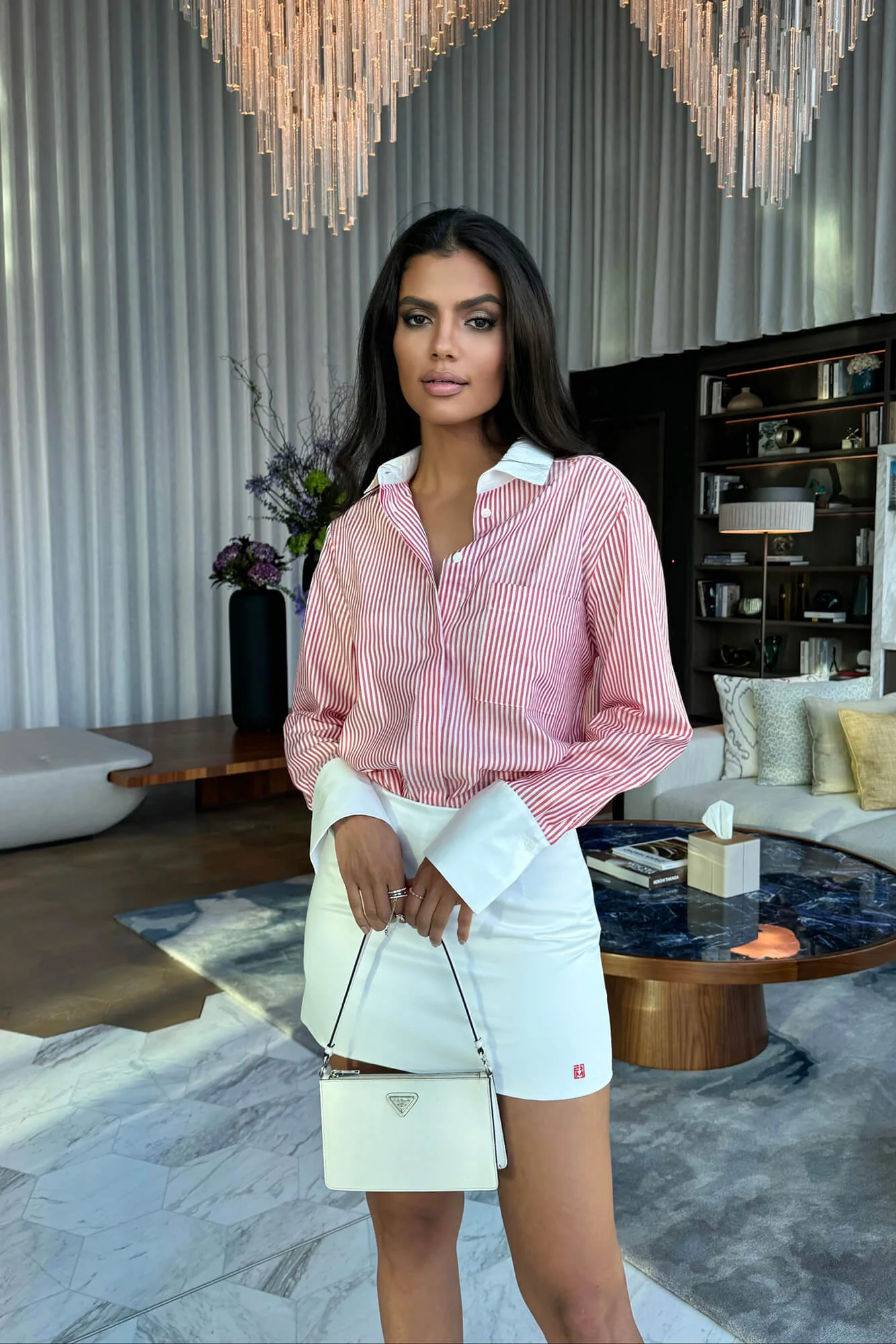 Contrasting Inserts Loose Fit Shirt