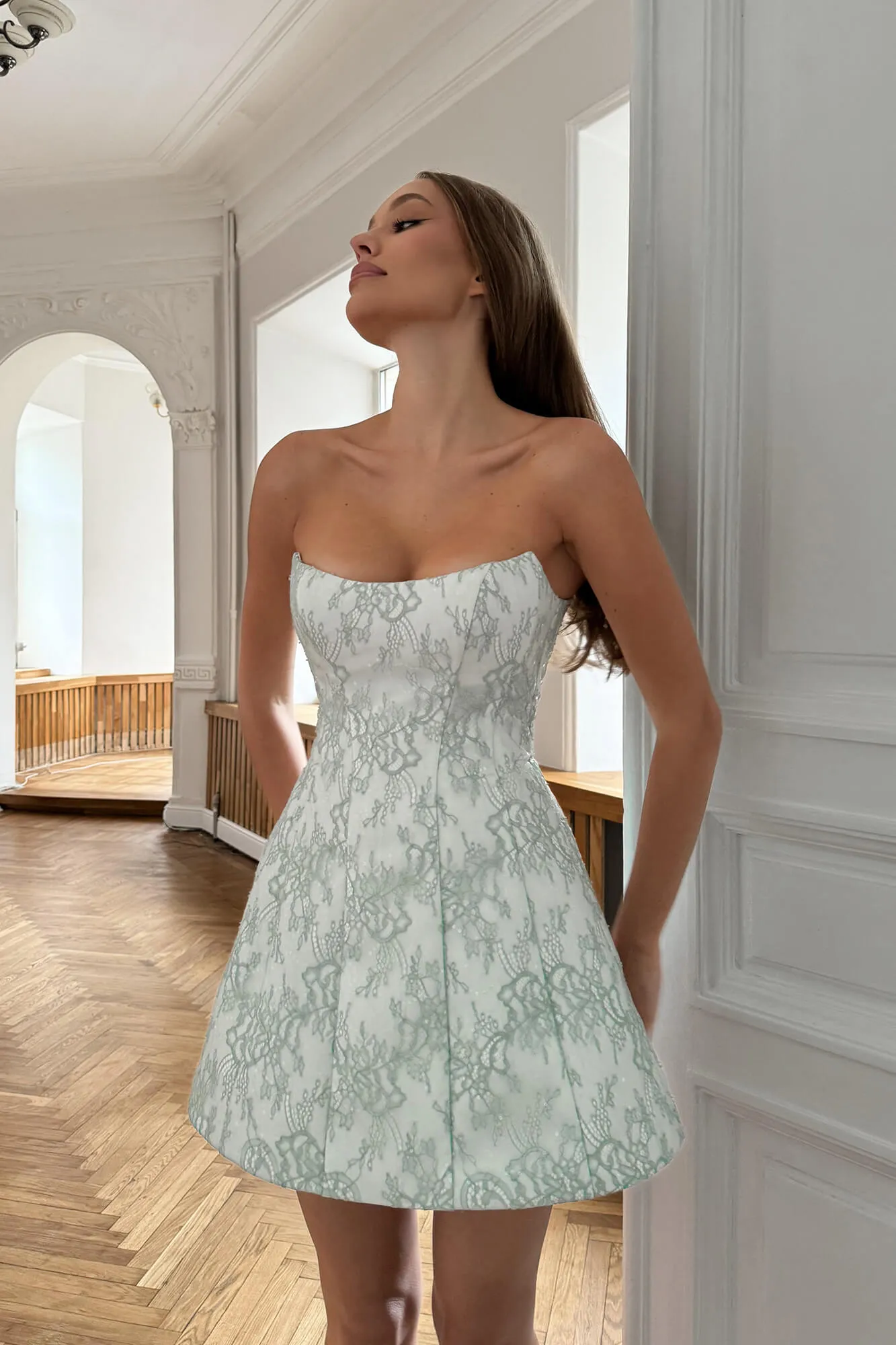 Lace Sheath Mini Dress