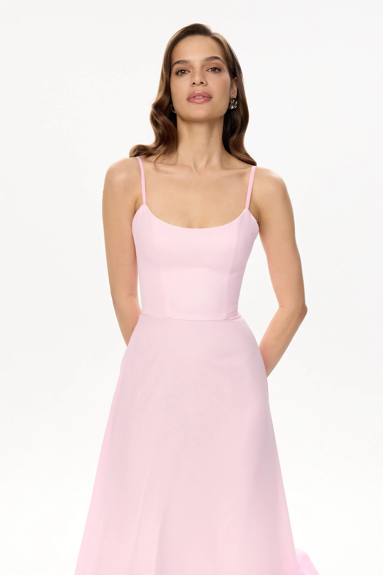 Flounce Bustier Midi Dress