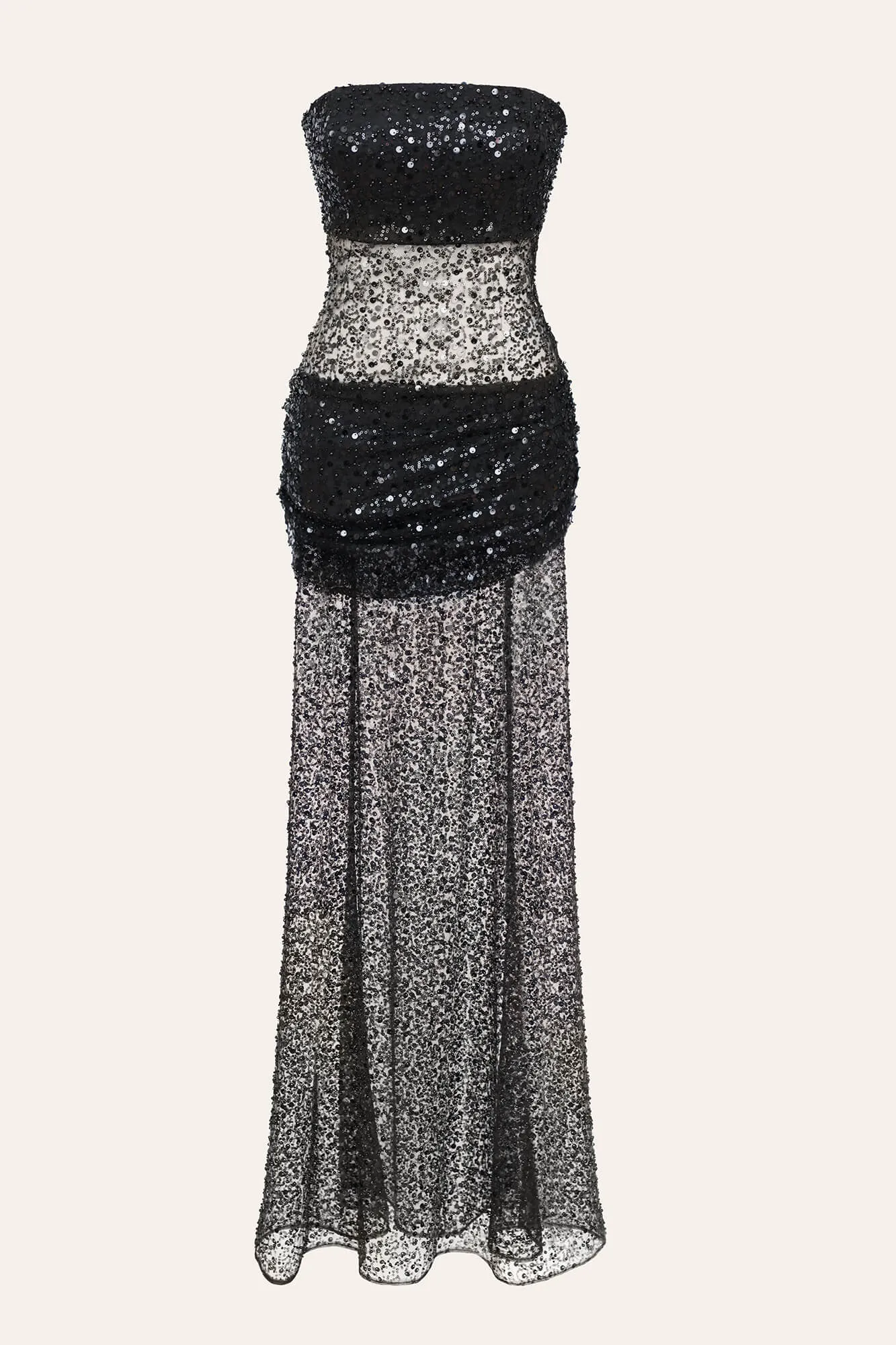 Bugle Beads Bustier Maxi Dress