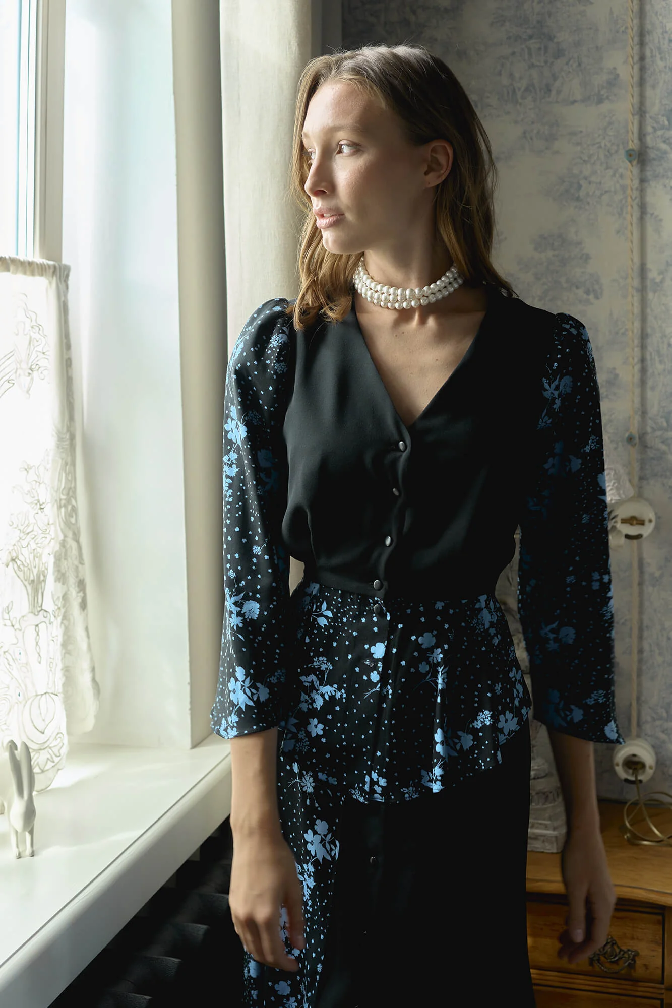 Long Sleeve Button Front Top