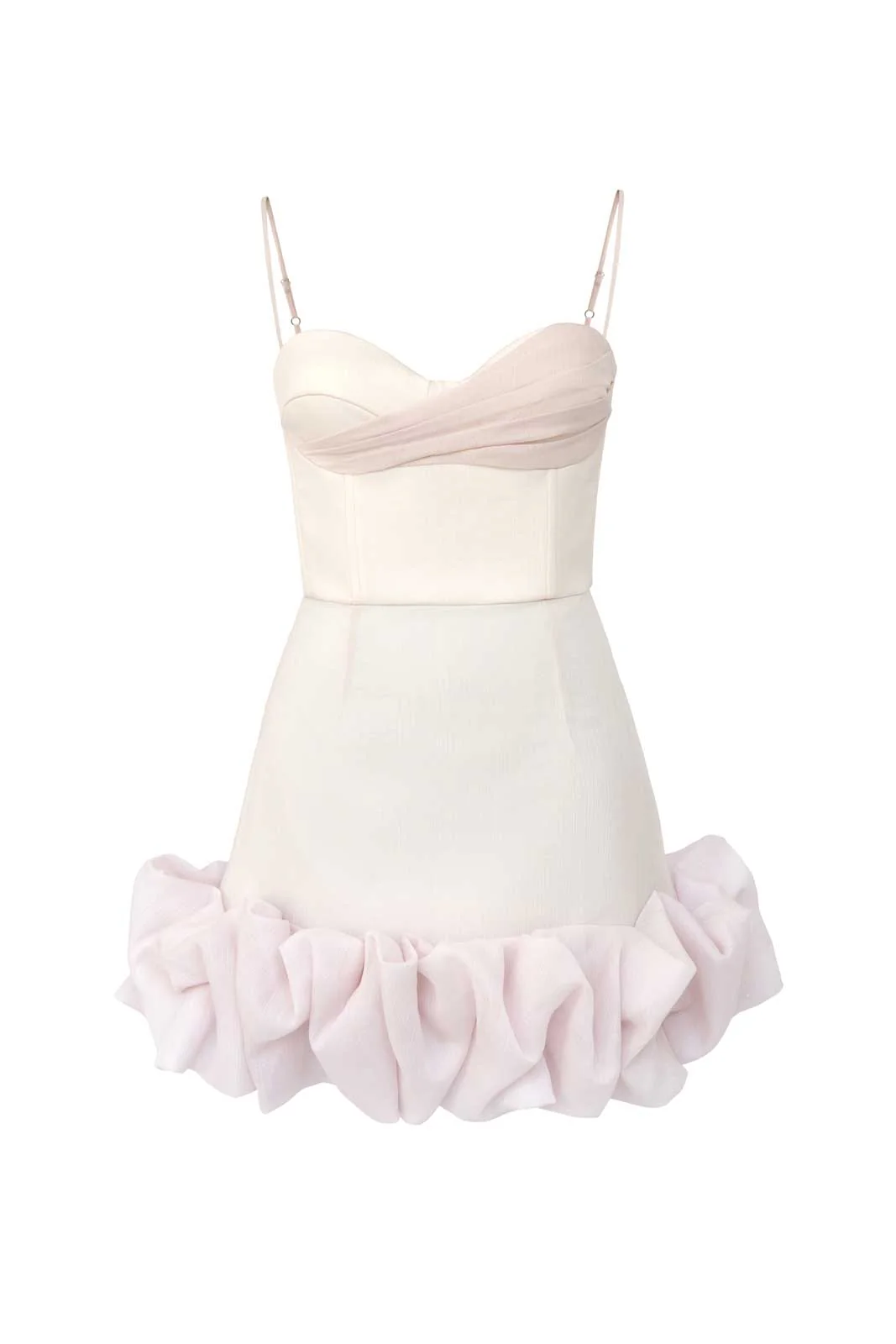 Draped Ruffle Mini Bustier Dress