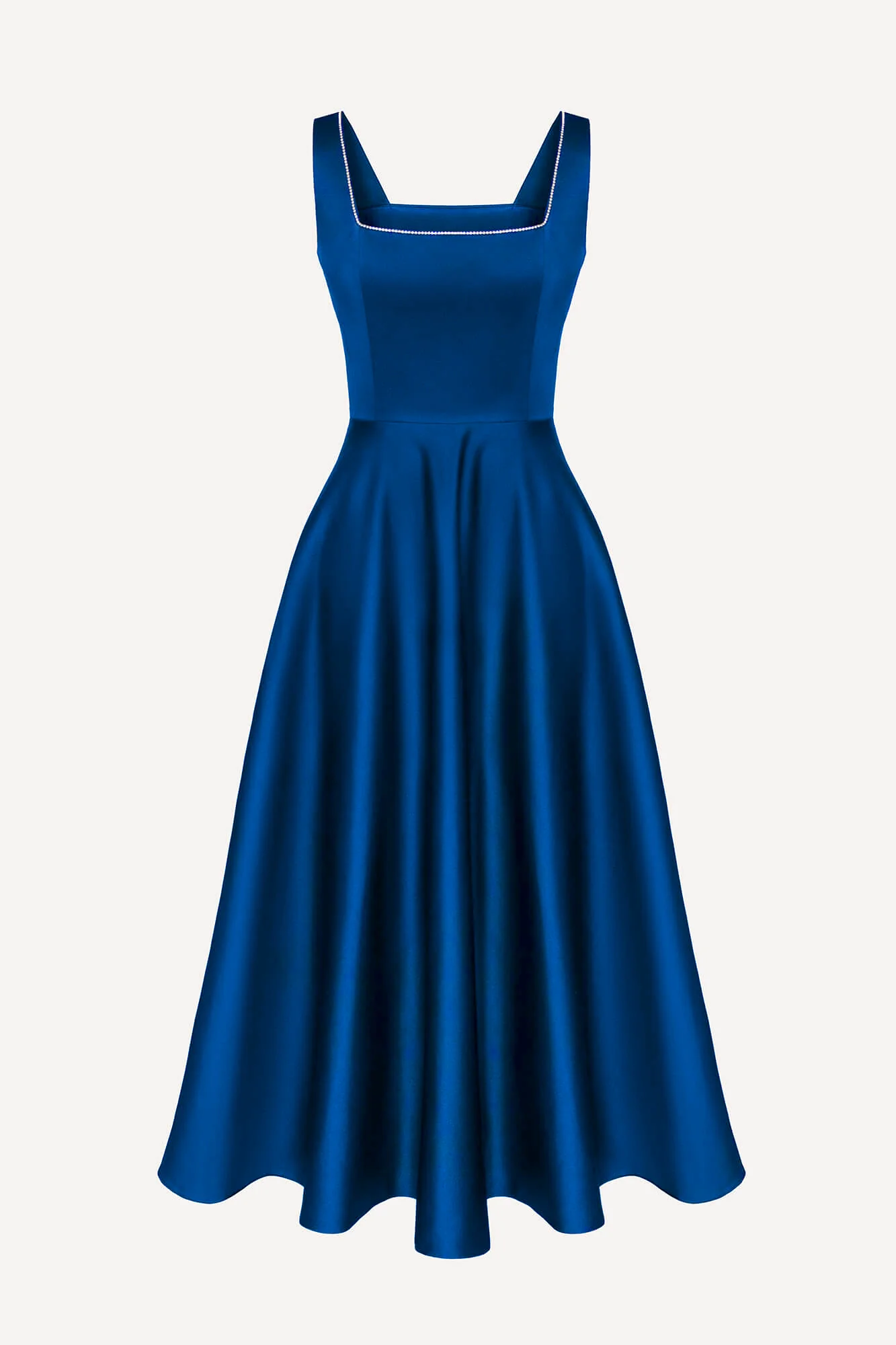 Strap Decorated Bodice Midi Dress