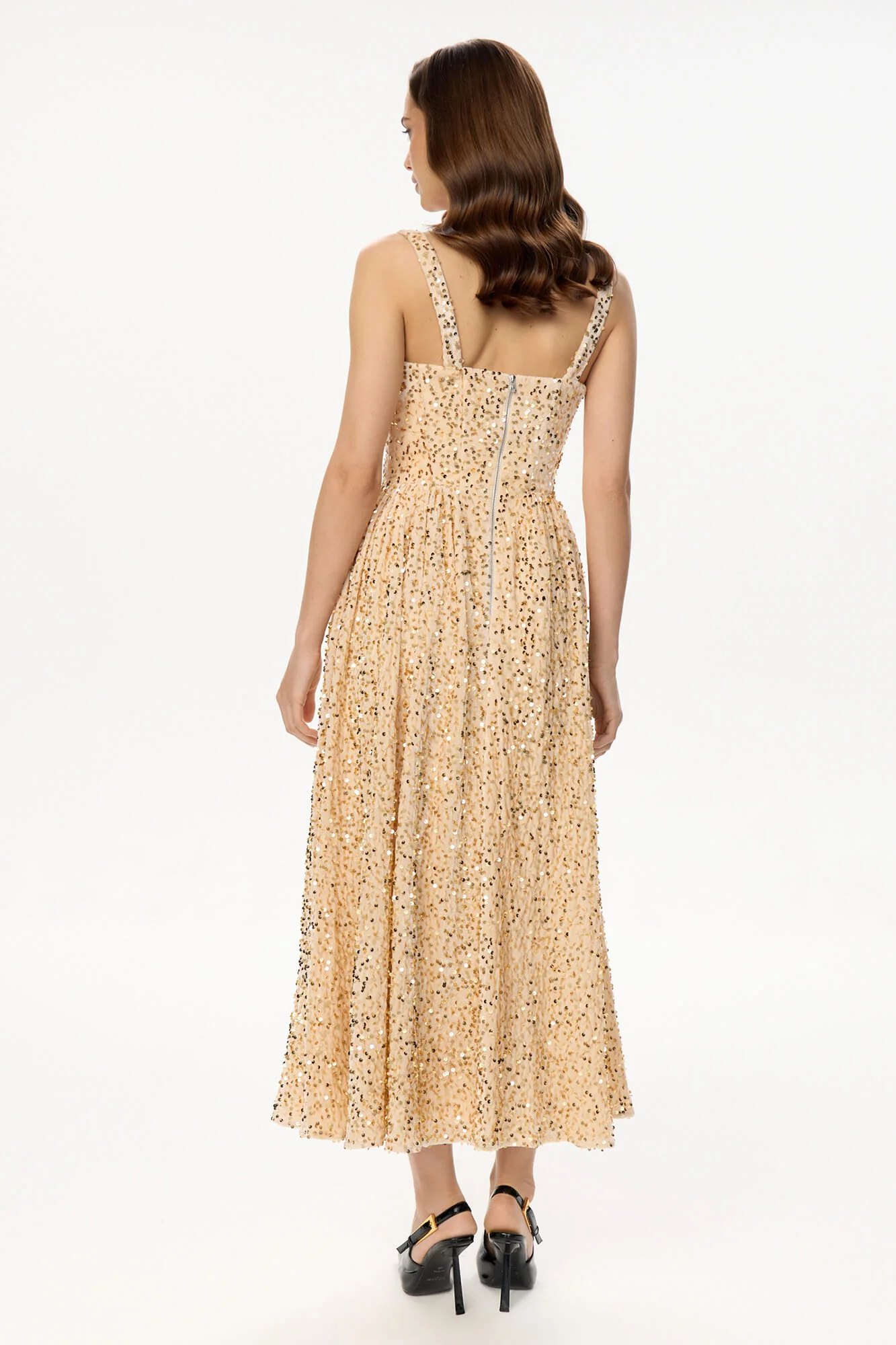 Tuck Corset Top Midi Dress