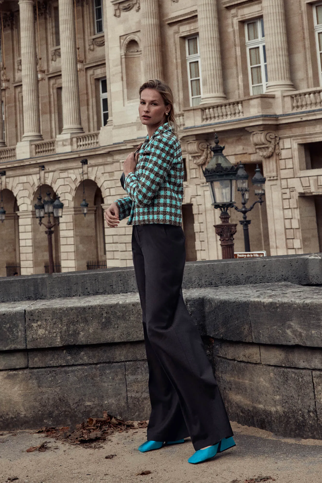 Pleated Wide Leg Trousers