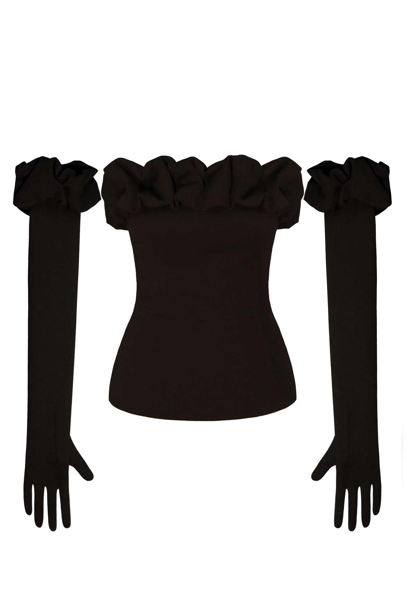 Flounced Bustier Top with Gloves