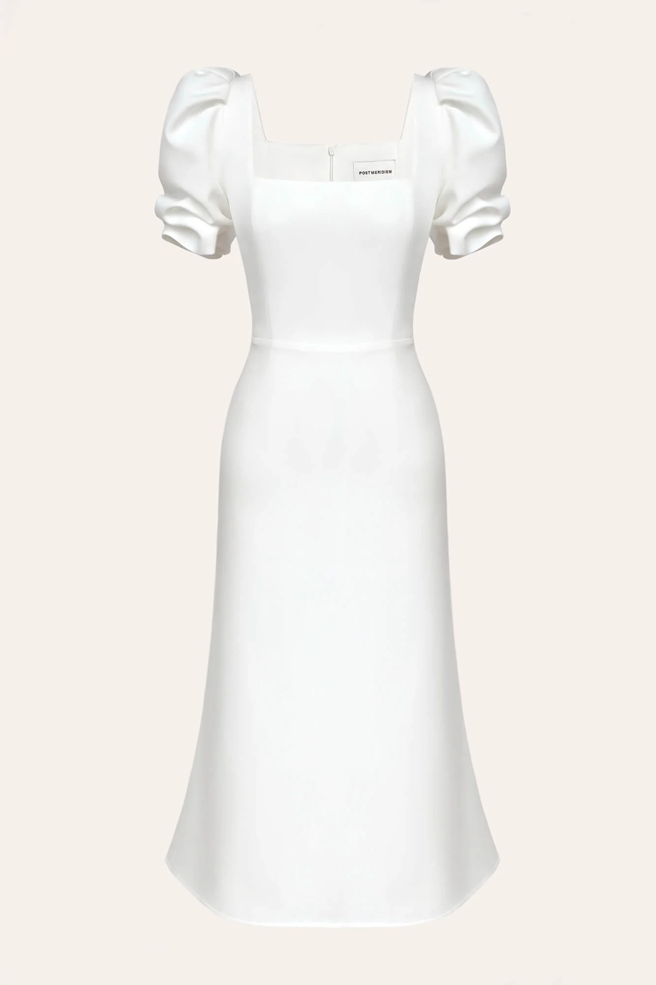 Godet Silhouette Square Neck Midi Dress