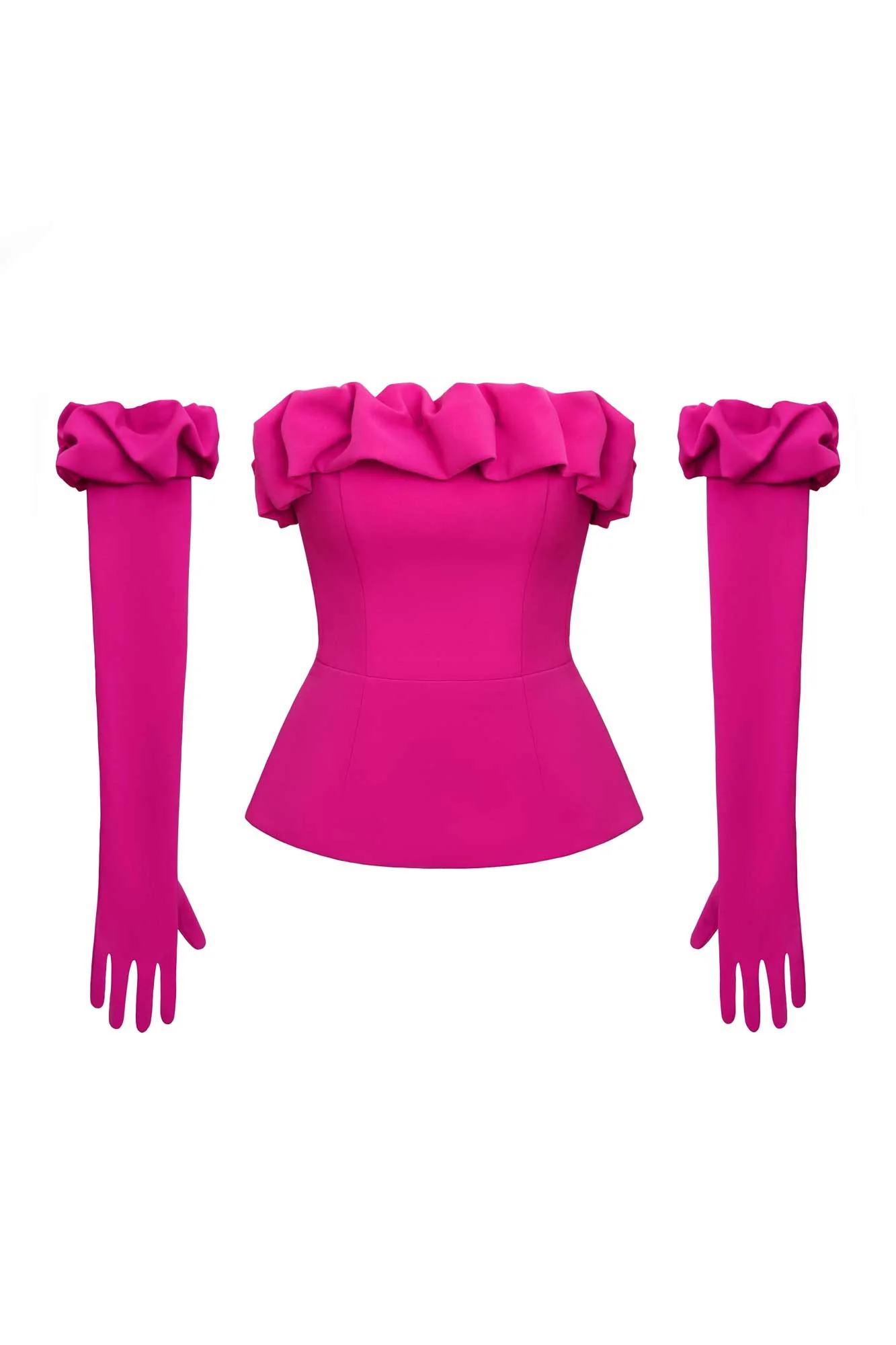 Flounced Bustier Top with Gloves