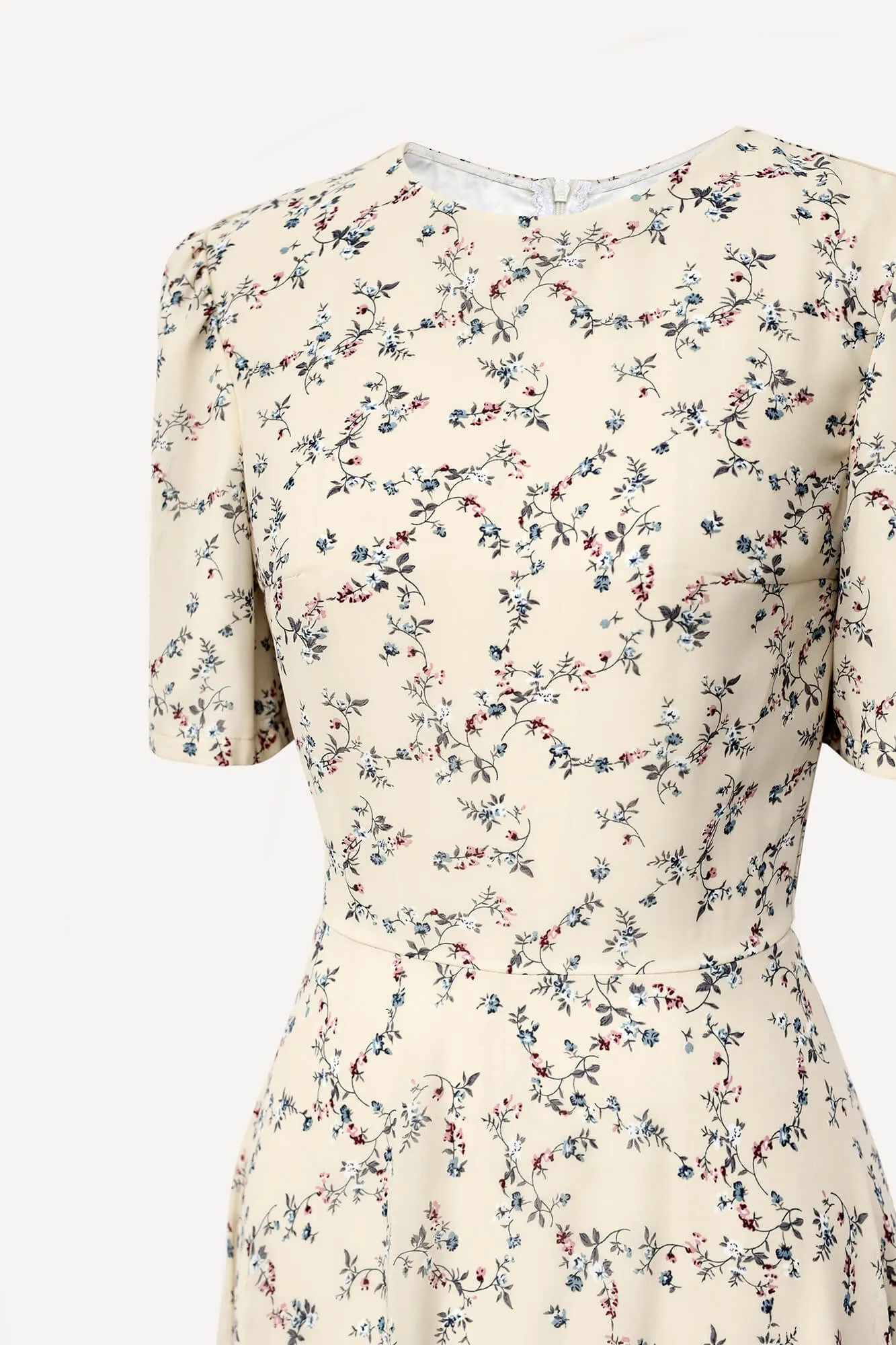 Short Sleeve Floral Midi Dress