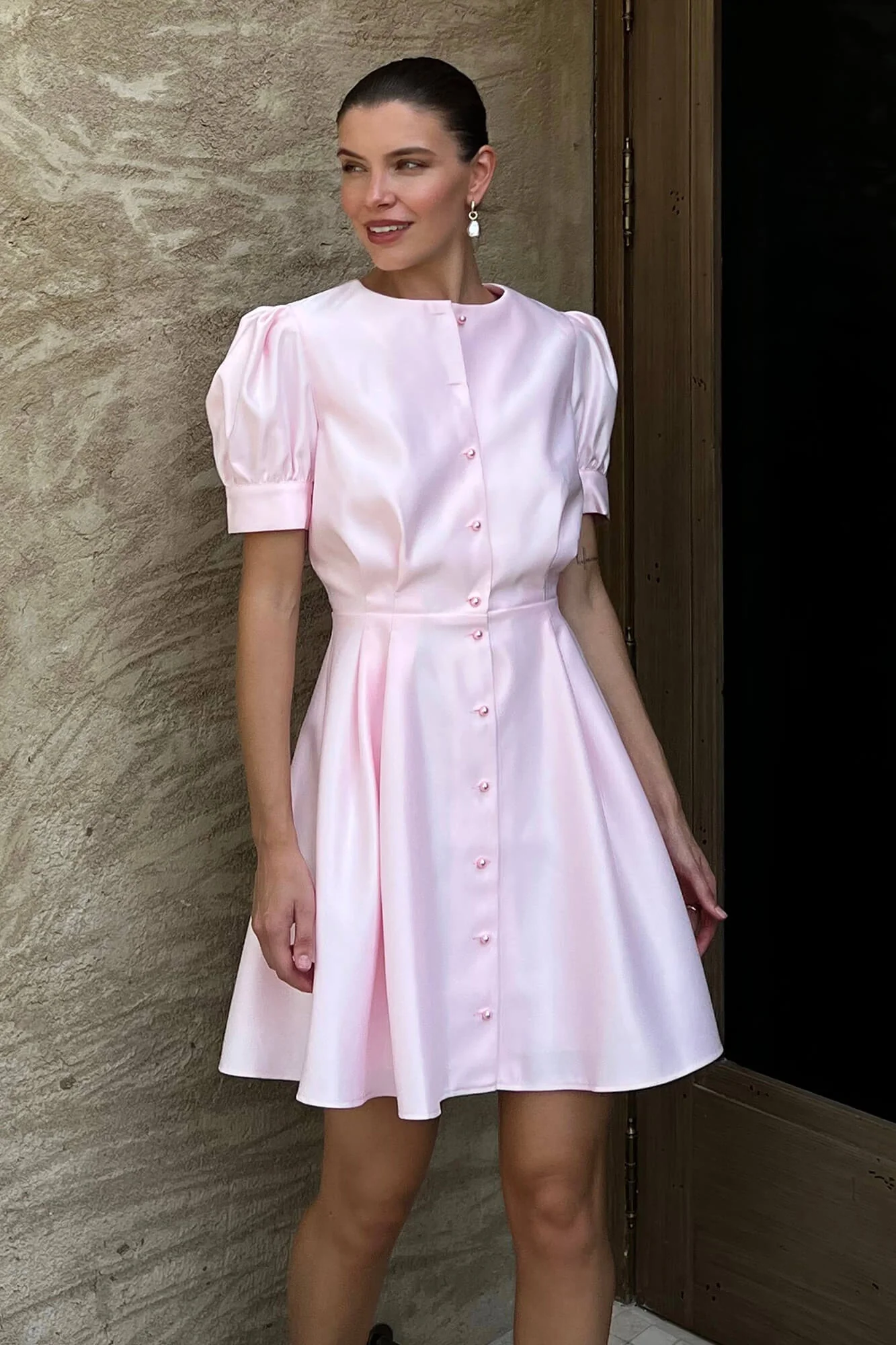 Button Front Mini Dress