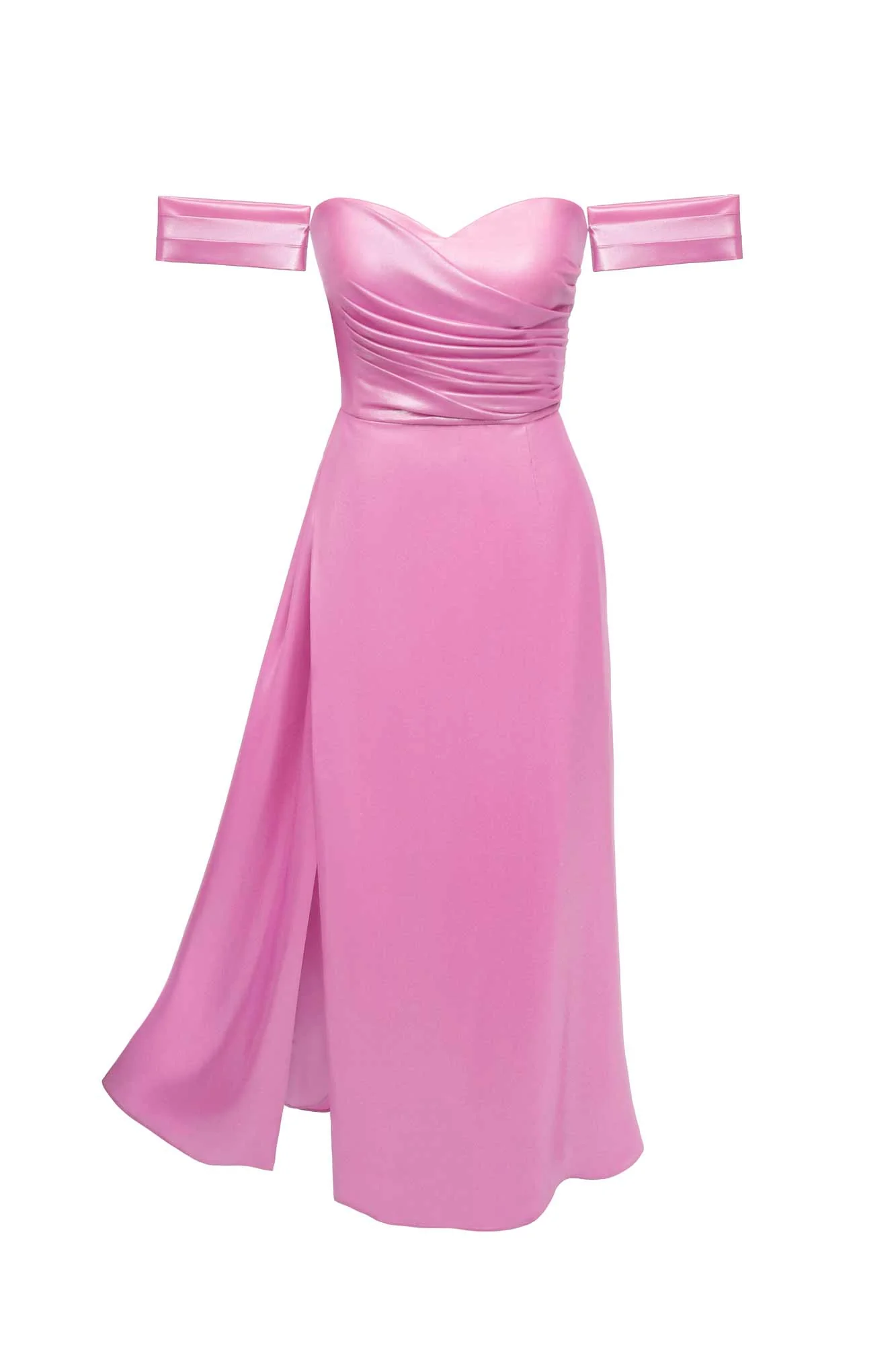 Asymmetrical Draped Back Wrap Midi Dress