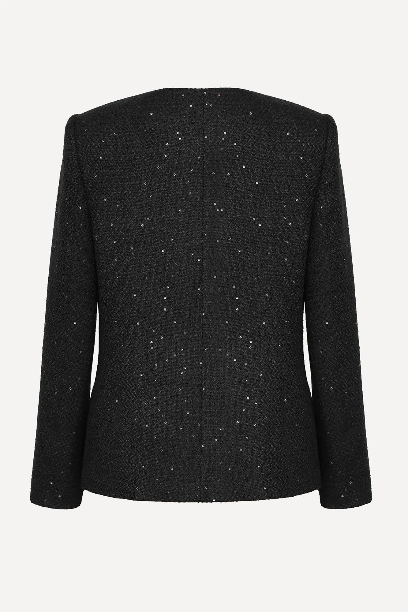 Single-Breasted Collarless Jacket