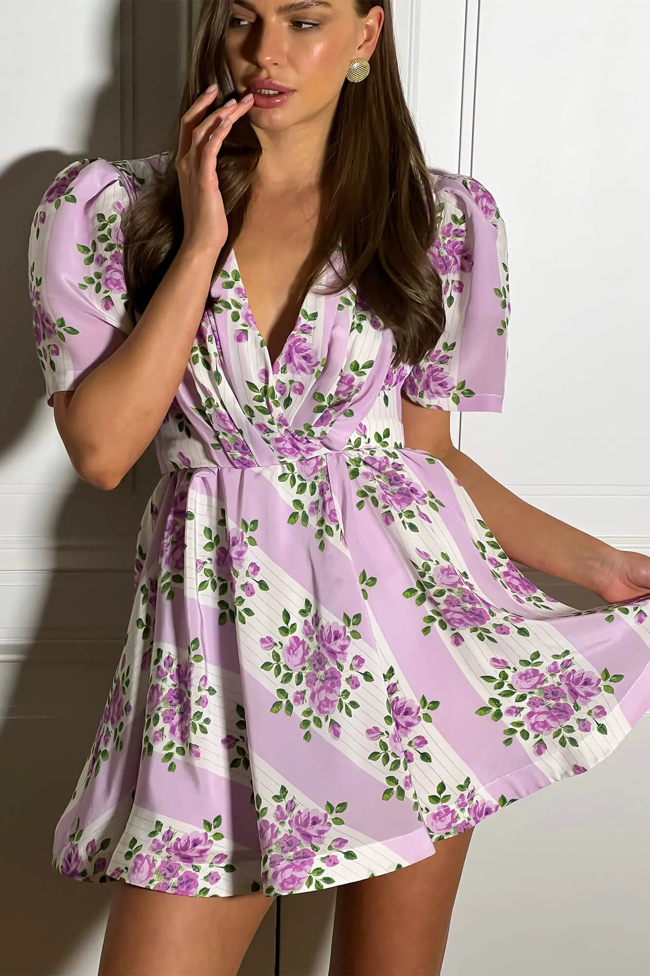 Short Sleeve Mini Dress With Sun Skirt