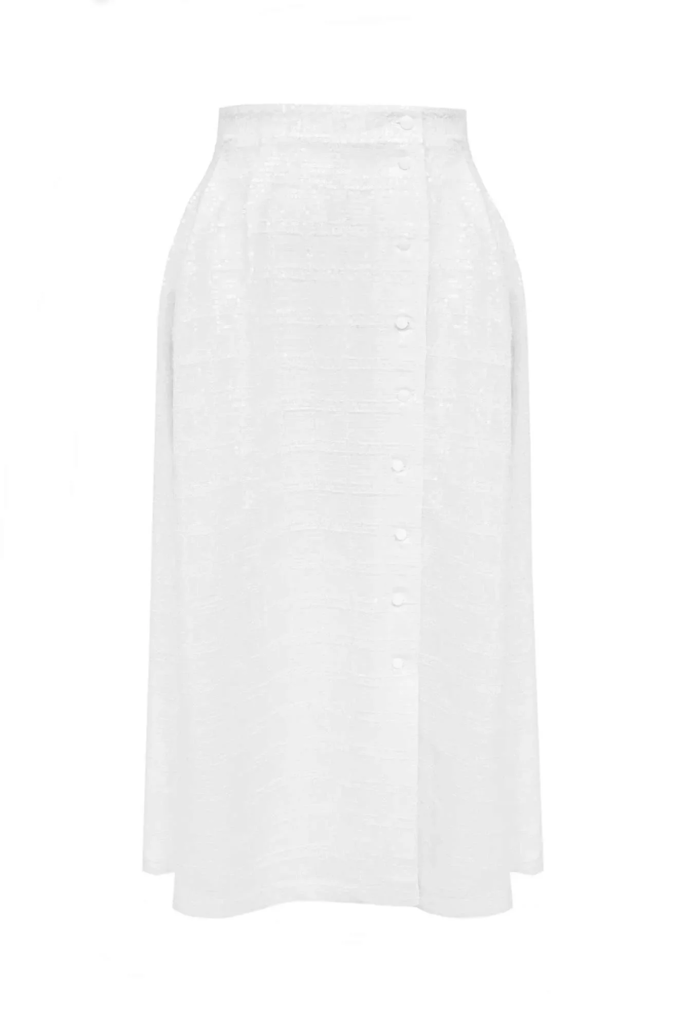 Sequin Button Midi Skirt