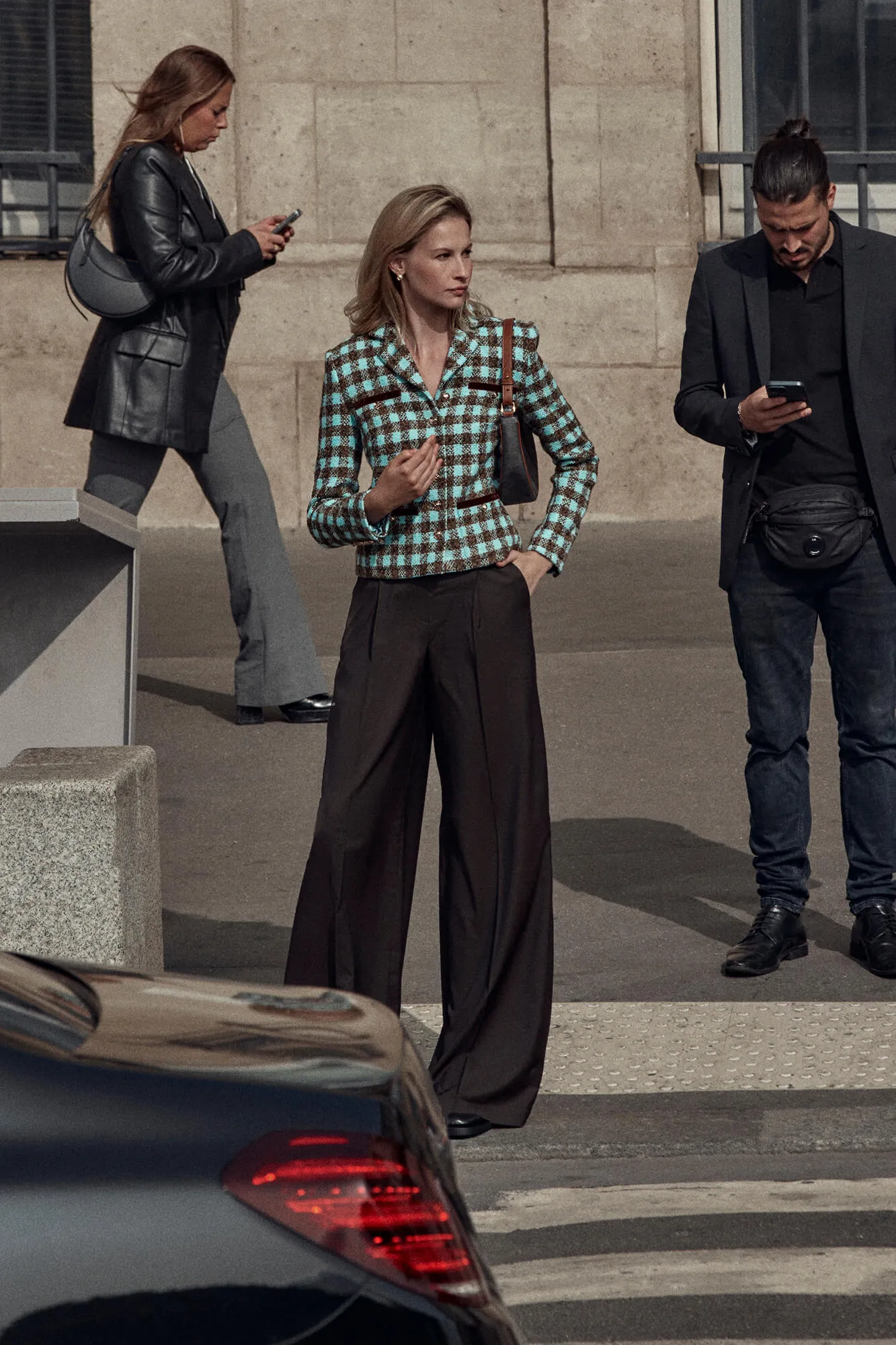 Pleated Wide Leg Trousers