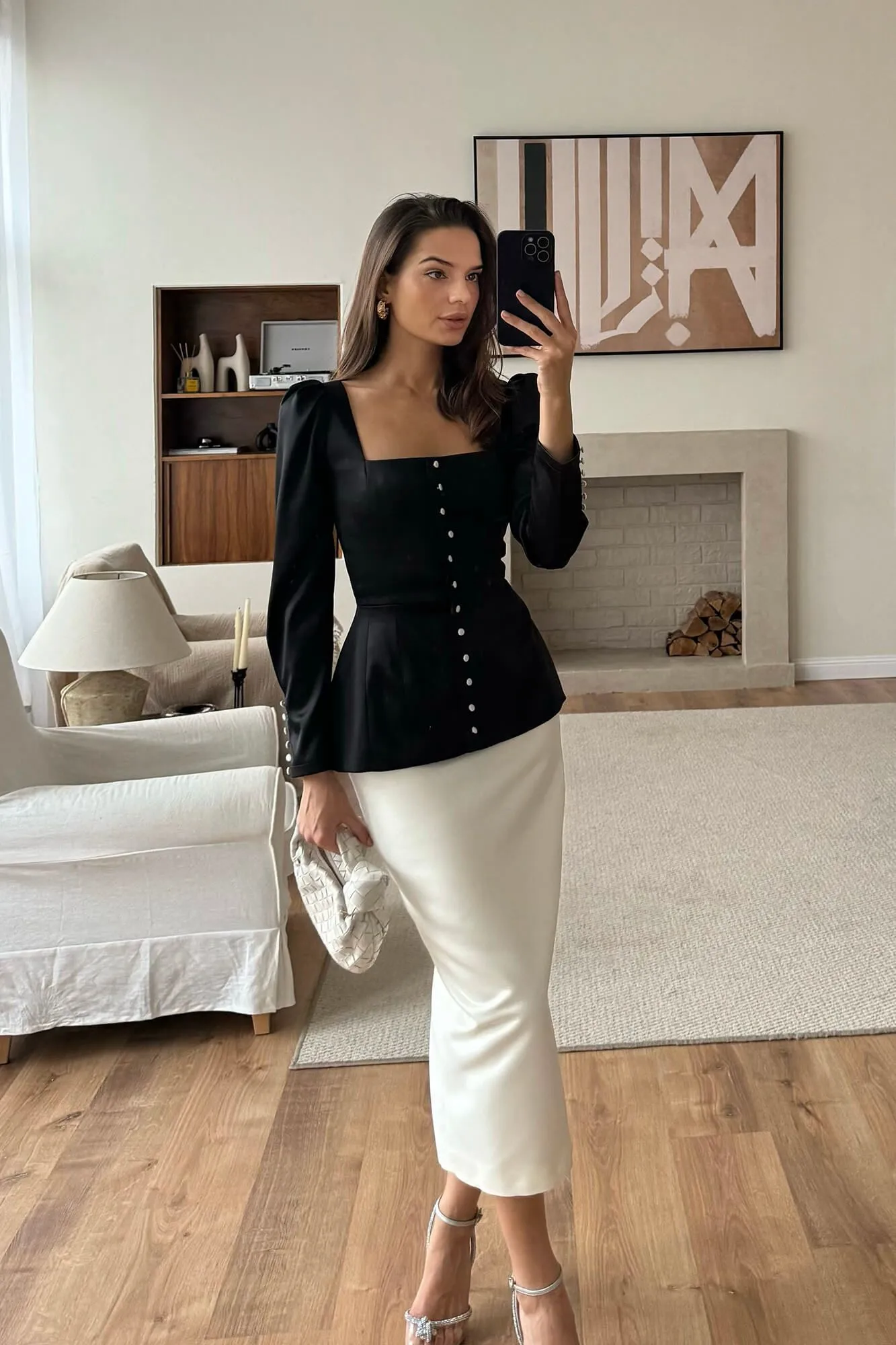 Satin Long Sleeve Top