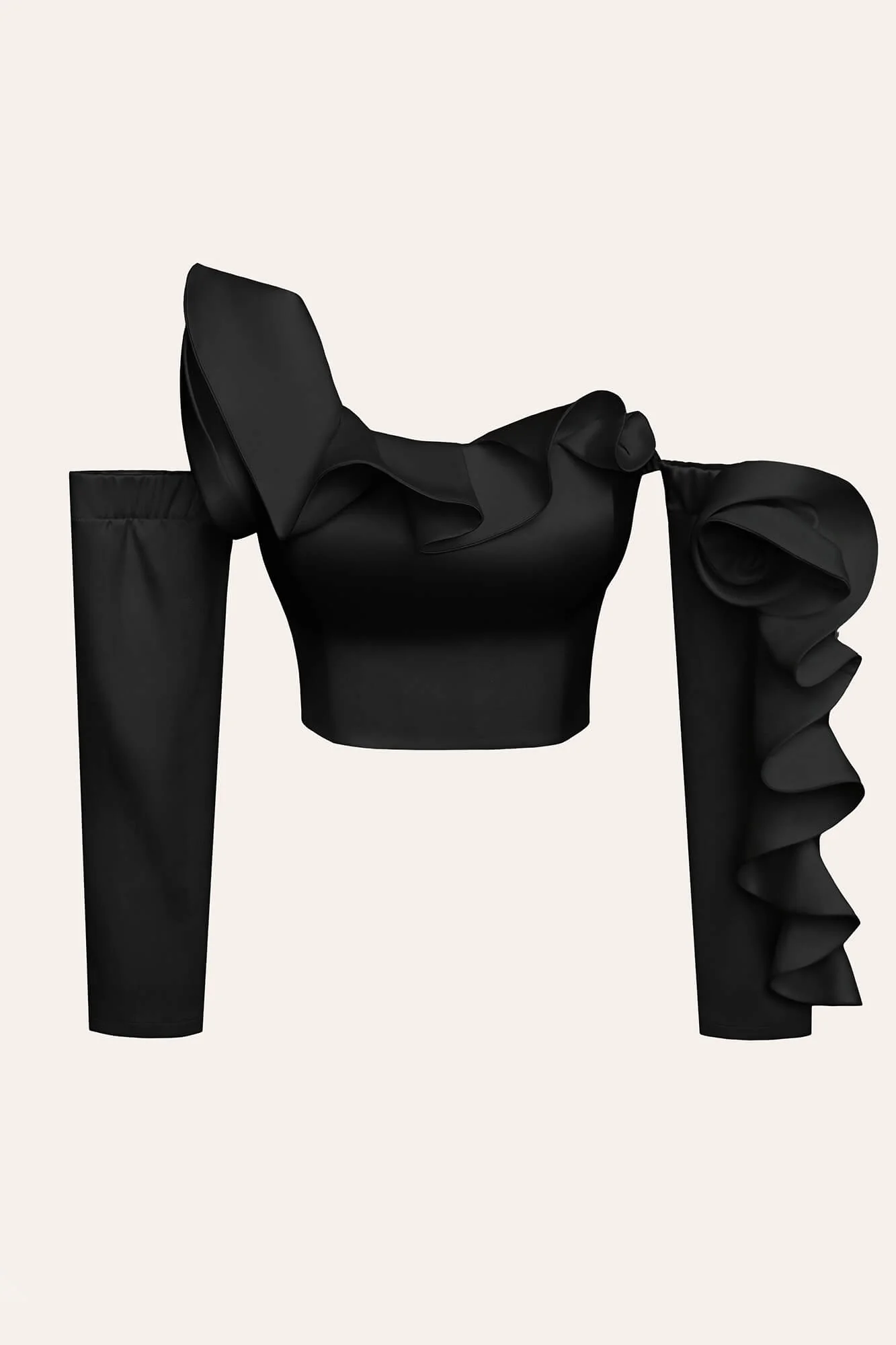 Long Sleeve Roses Crop Top