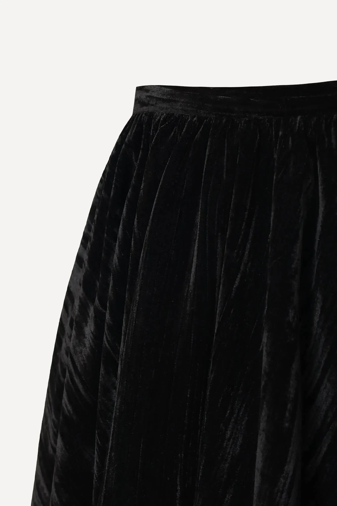 Velvet Gathered Mini Skirt