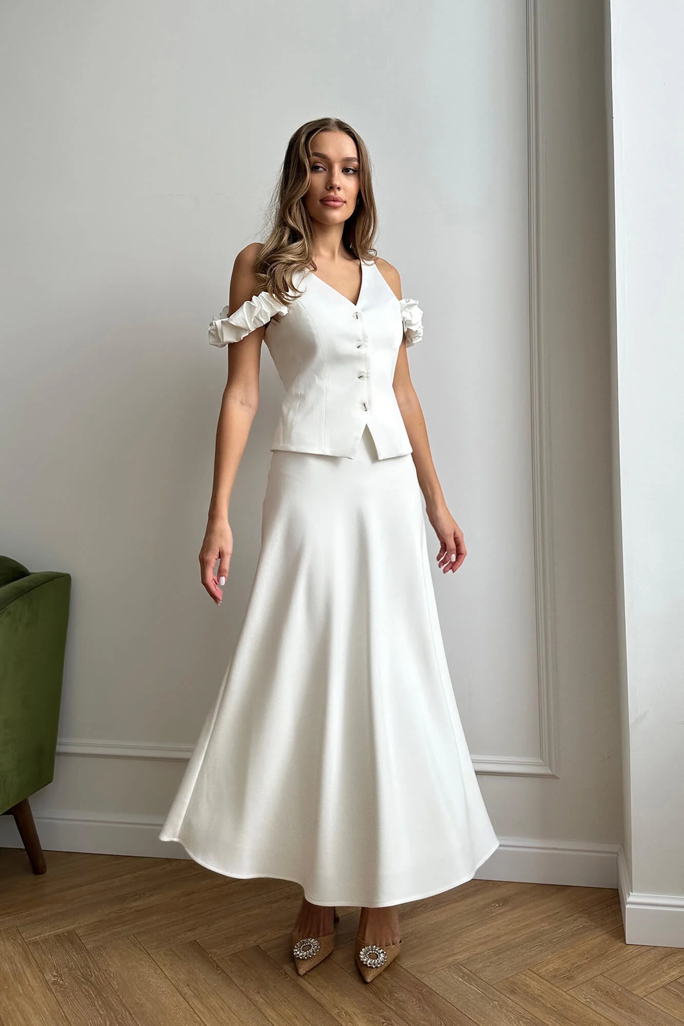 Flare Midi Skirt