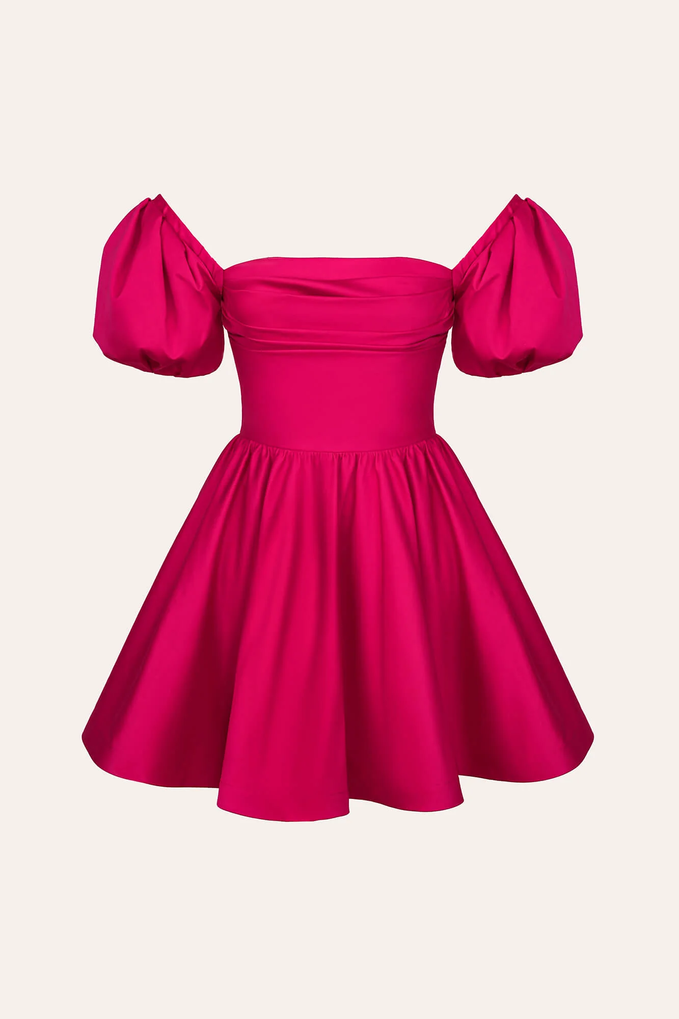 Puffy Sleeve Draped Bodice Mini Dress