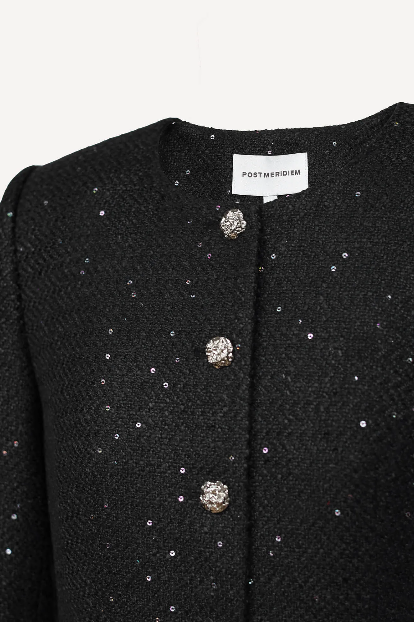 Single-Breasted Collarless Jacket