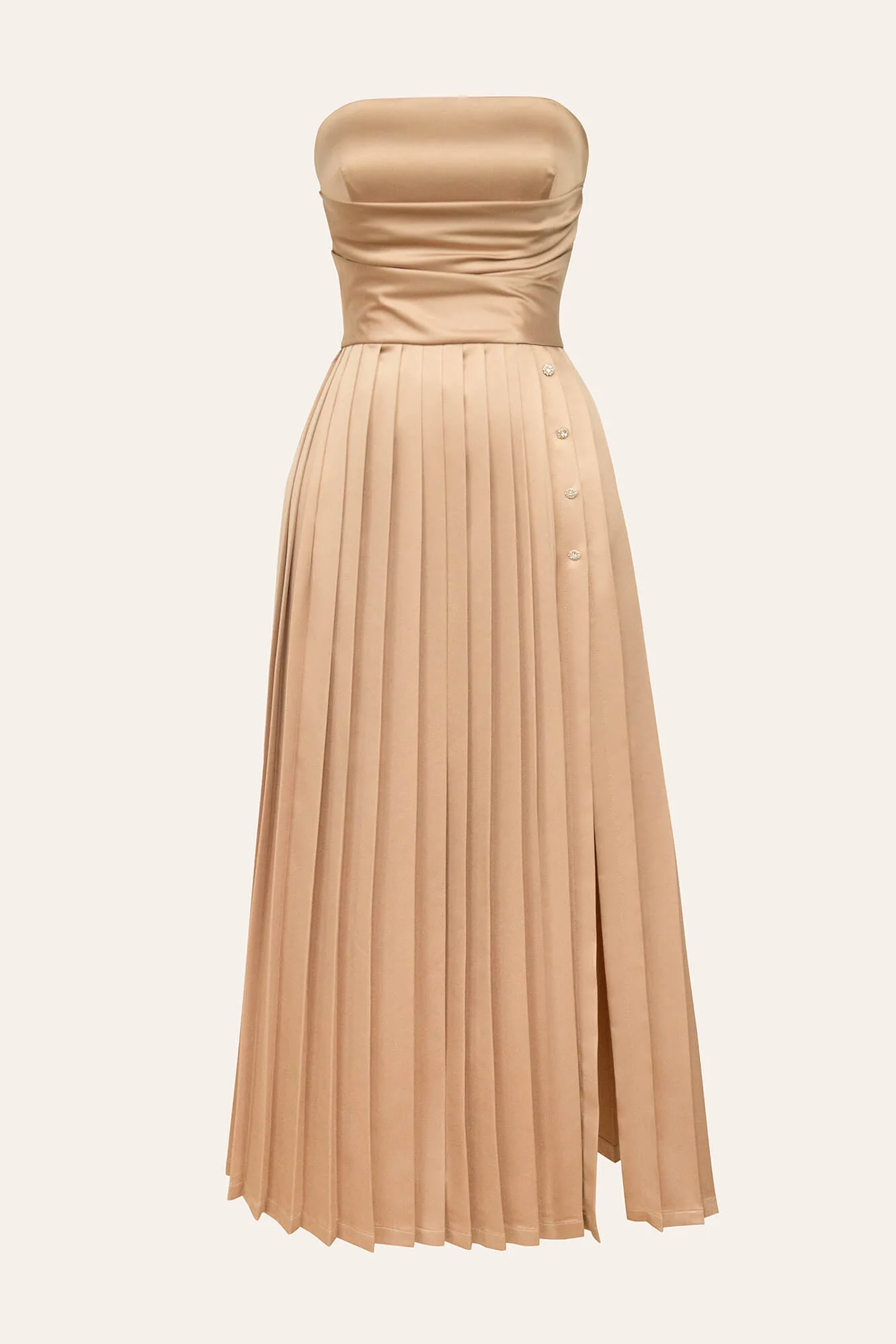 Corset Pleated Midi Dress