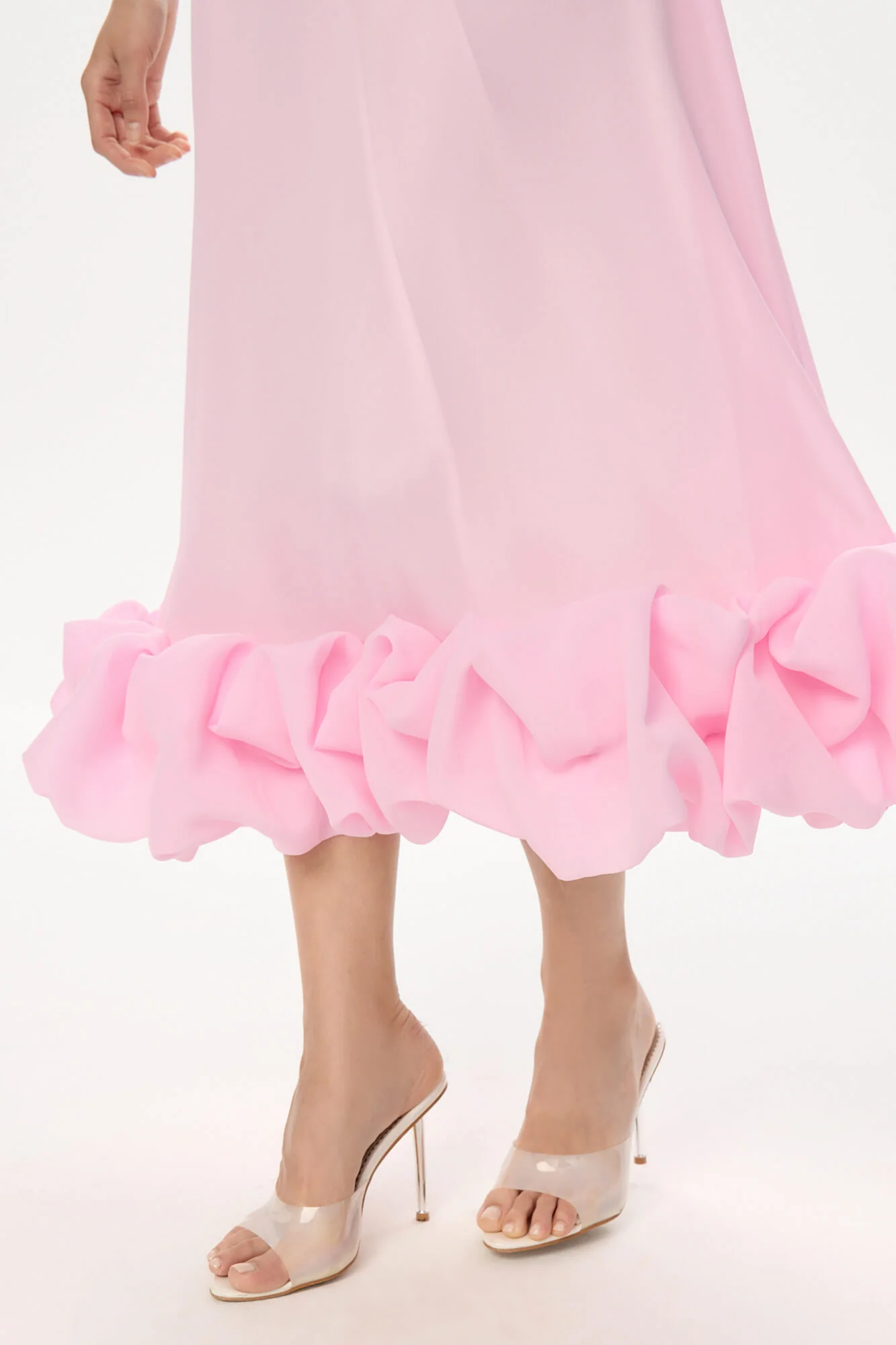 Flounce Bustier Midi Dress