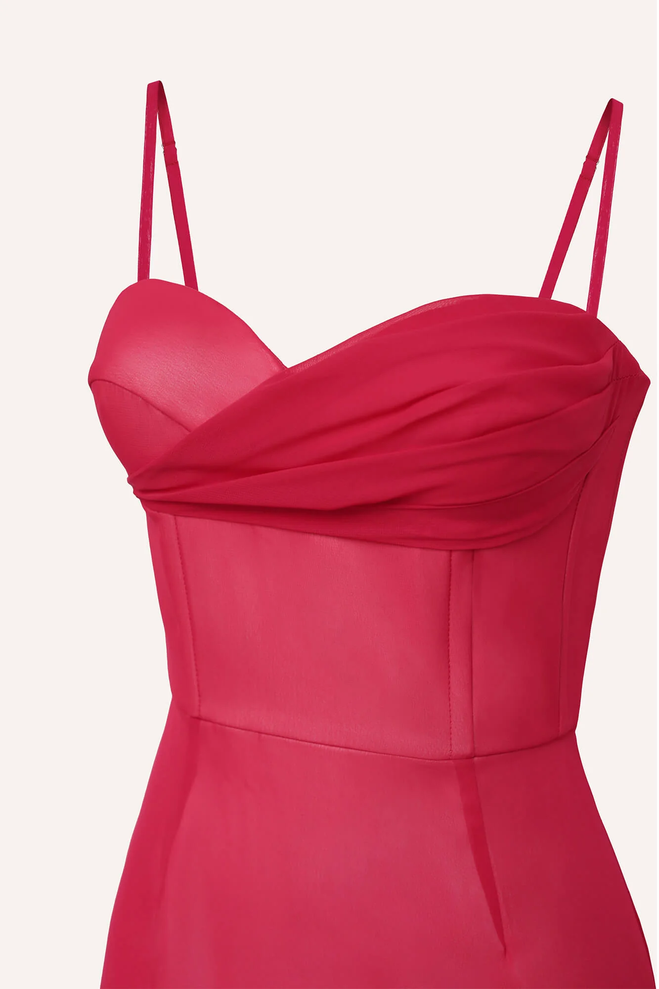 Draped Bodice Bottom Flounced Bustier Dress