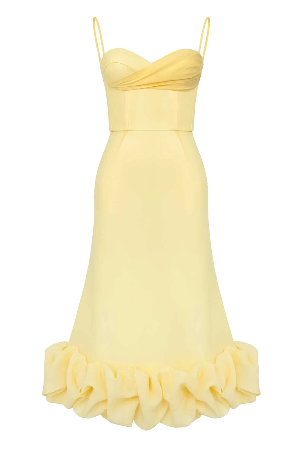 Draped Bodice Bottom Flounced Bustier Dress