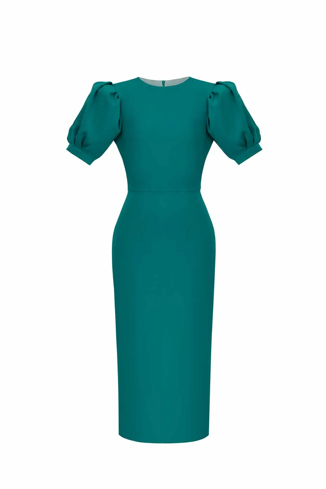 Voluminous Sleeve Midi Dress